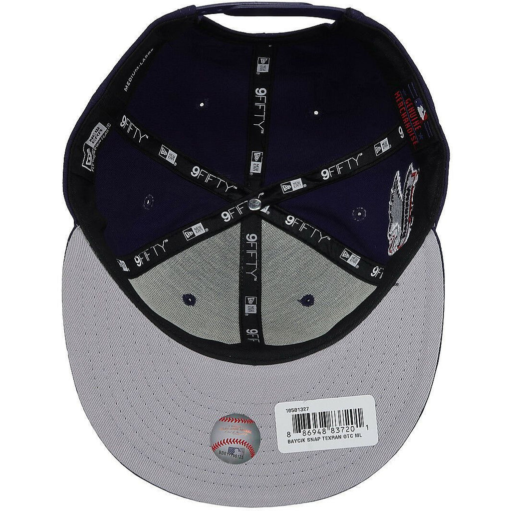 [10581327] Mens New Era MLB Baycik 9Fifty Snapback Cap Texas Rangers