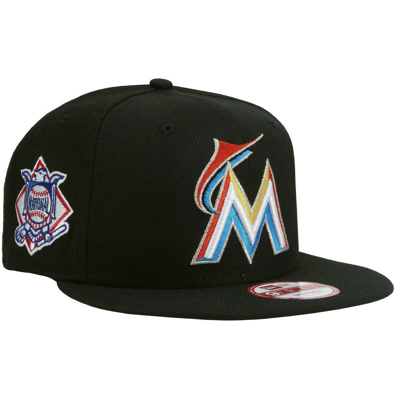 [10581410] Mens New Era MLB Baycik 9Fifty Snapback Cap Miami Marlins