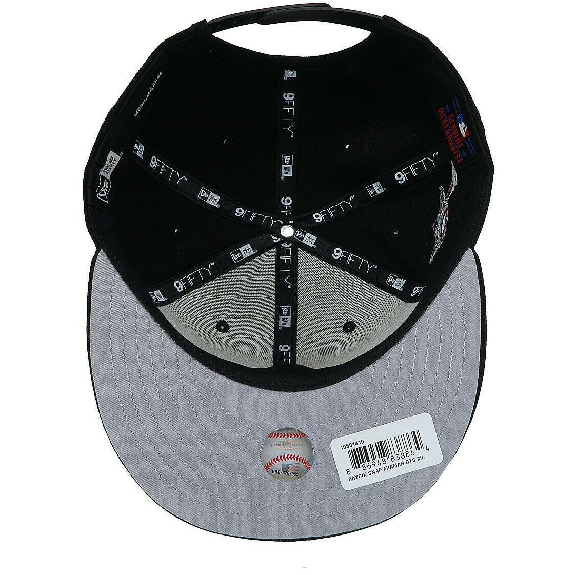 [10581410] Mens New Era MLB Baycik 9Fifty Snapback Cap Miami Marlins