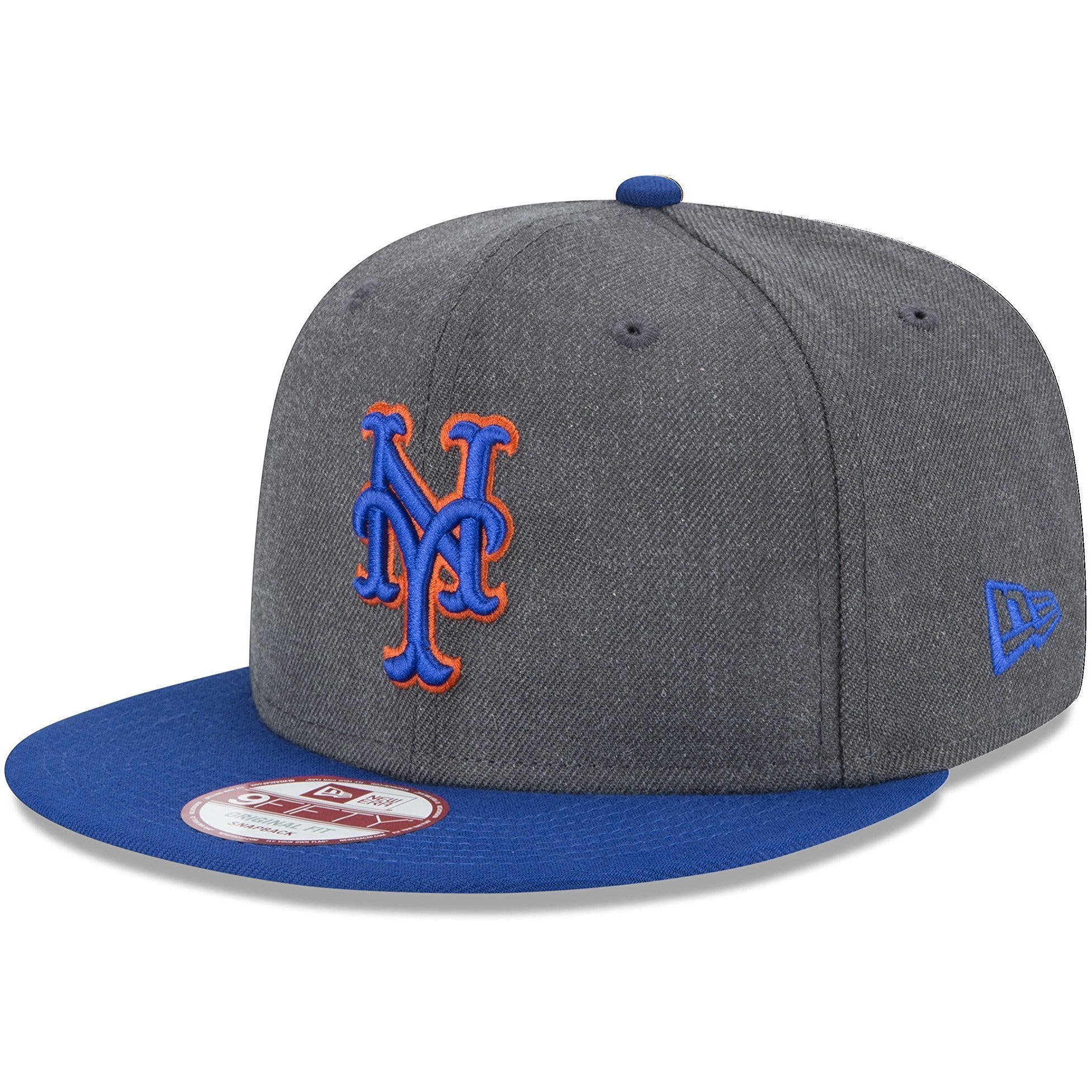 [11190919] Mens New Era MLB Heather Graphite 9FIFTY Snapback Cap New York Mets