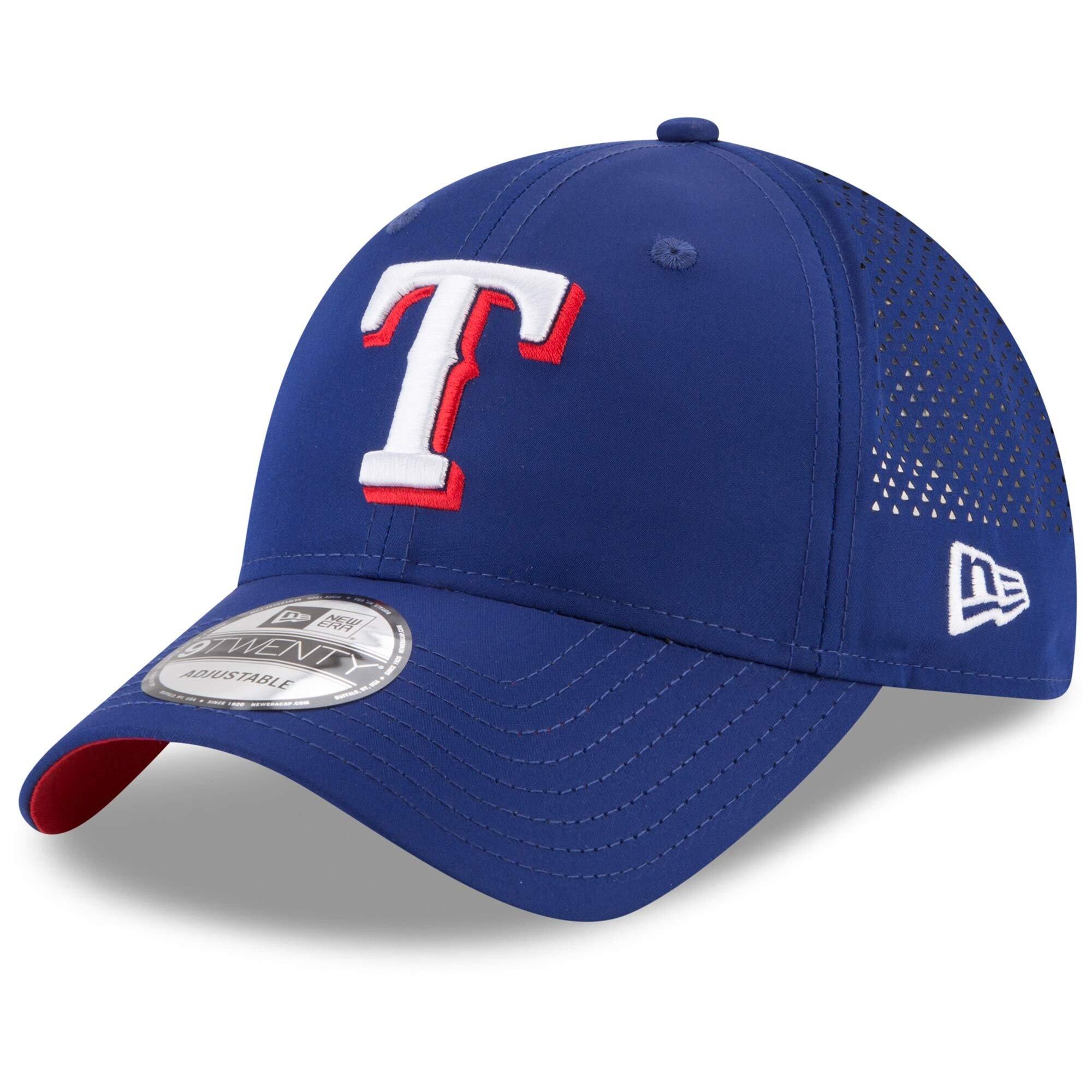 [11591222] Mens New Era MLB Perforated Pivot 9TWENTY Adjustable Hat - Rangers - sneakAR