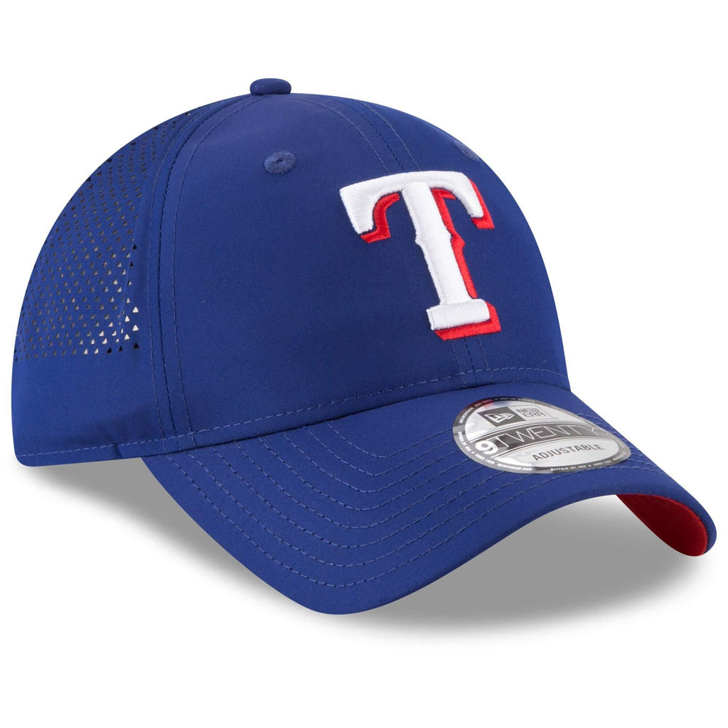 [11591222] Mens New Era MLB Perforated Pivot 9TWENTY Adjustable Hat - Rangers - sneakAR
