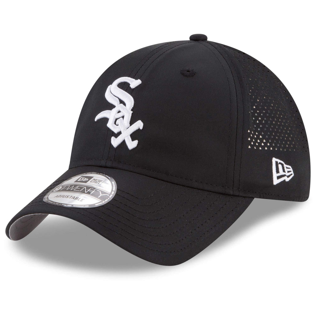 [11591264] Mens New Era MLB Perforated Pivot 9TWENTY Adjustable Hat - White Sox - sneakAR