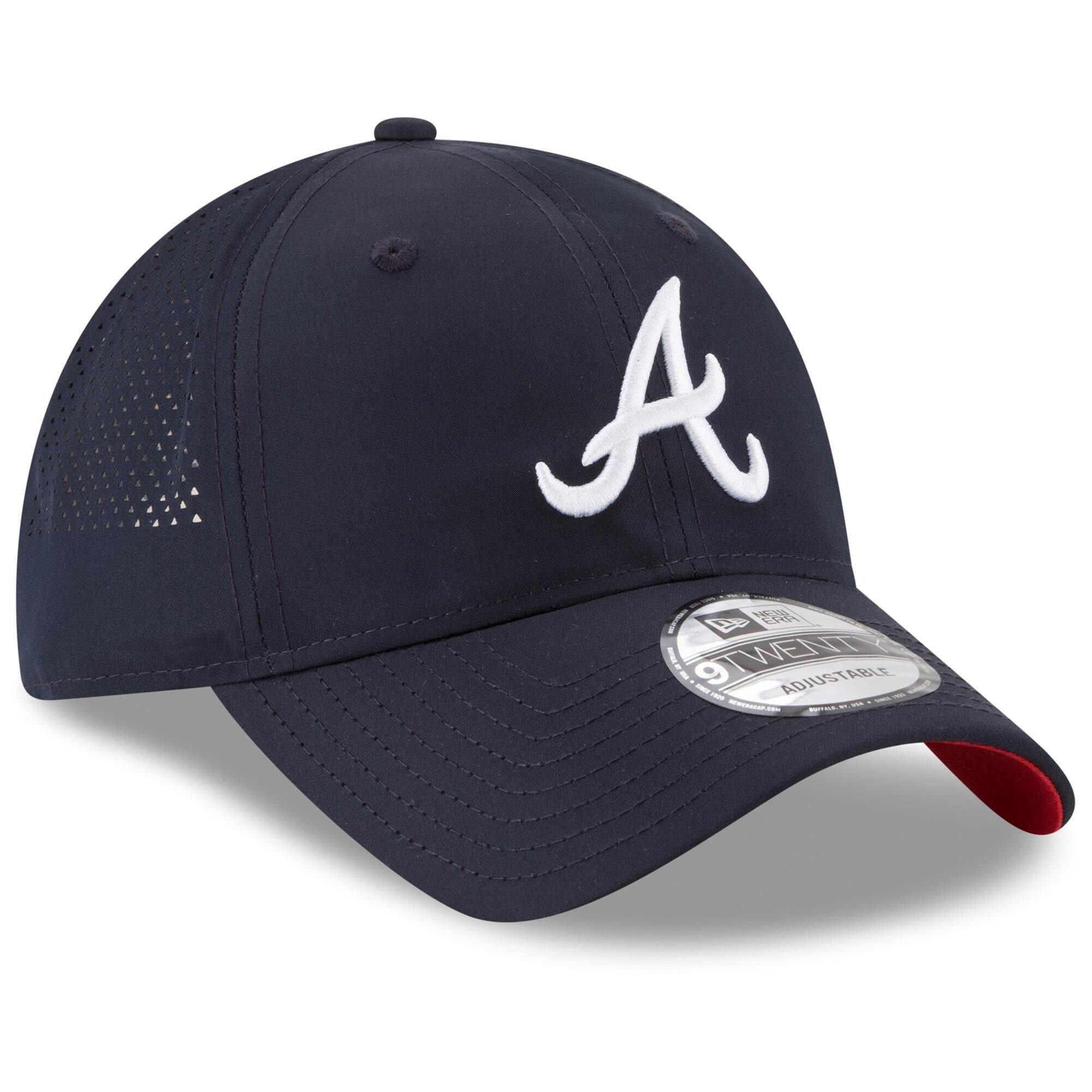 [11591272] Mens New Era MLB Perforated Pivot 9TWENTY Adjustable Hat - Braves - sneakAR
