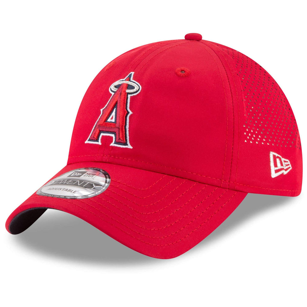 [11591276] Mens New Era MLB Perforated Pivot 9TWENTY Adjustable Hat - LA Angels - sneakAR