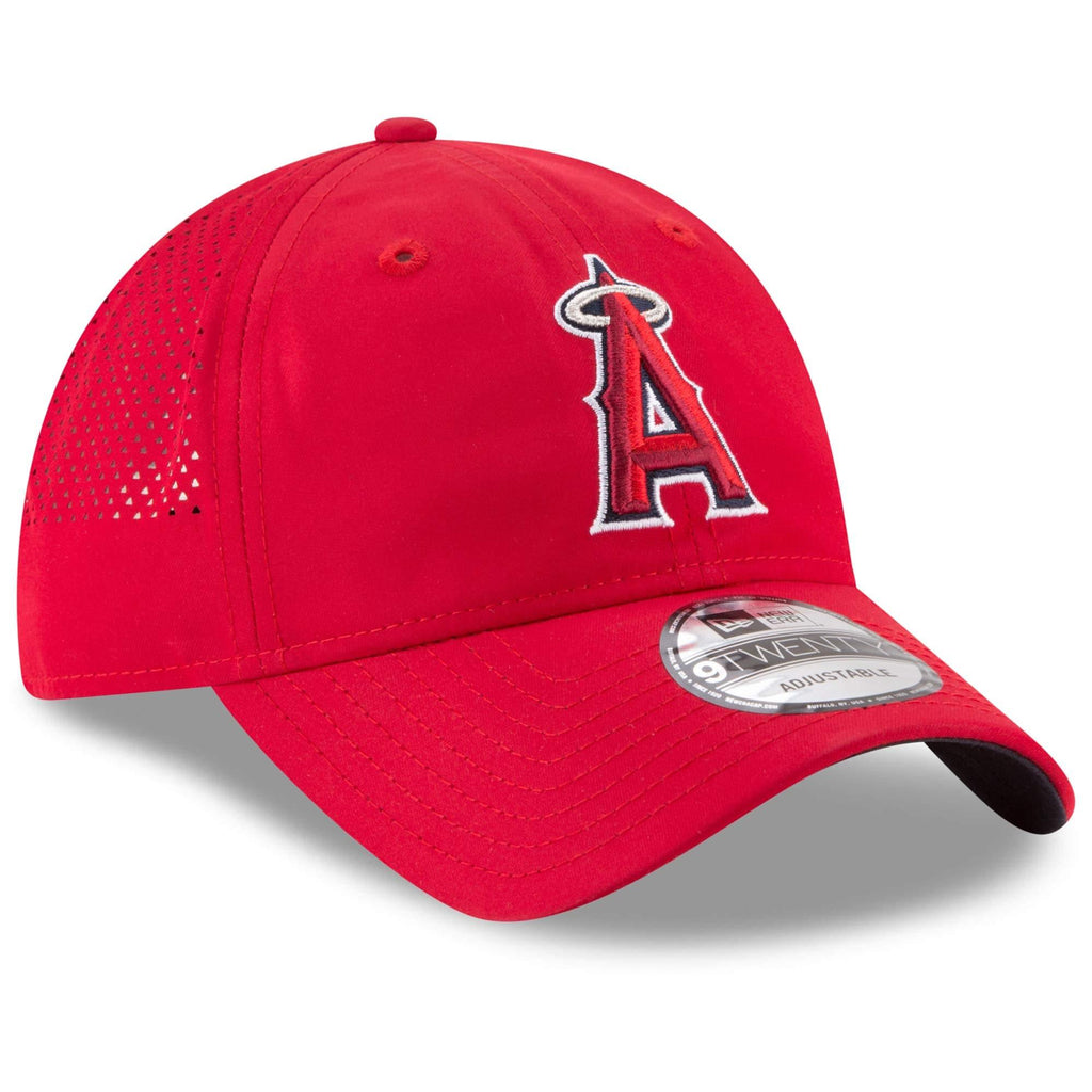 [11591276] Mens New Era MLB Perforated Pivot 9TWENTY Adjustable Hat - LA Angels - sneakAR