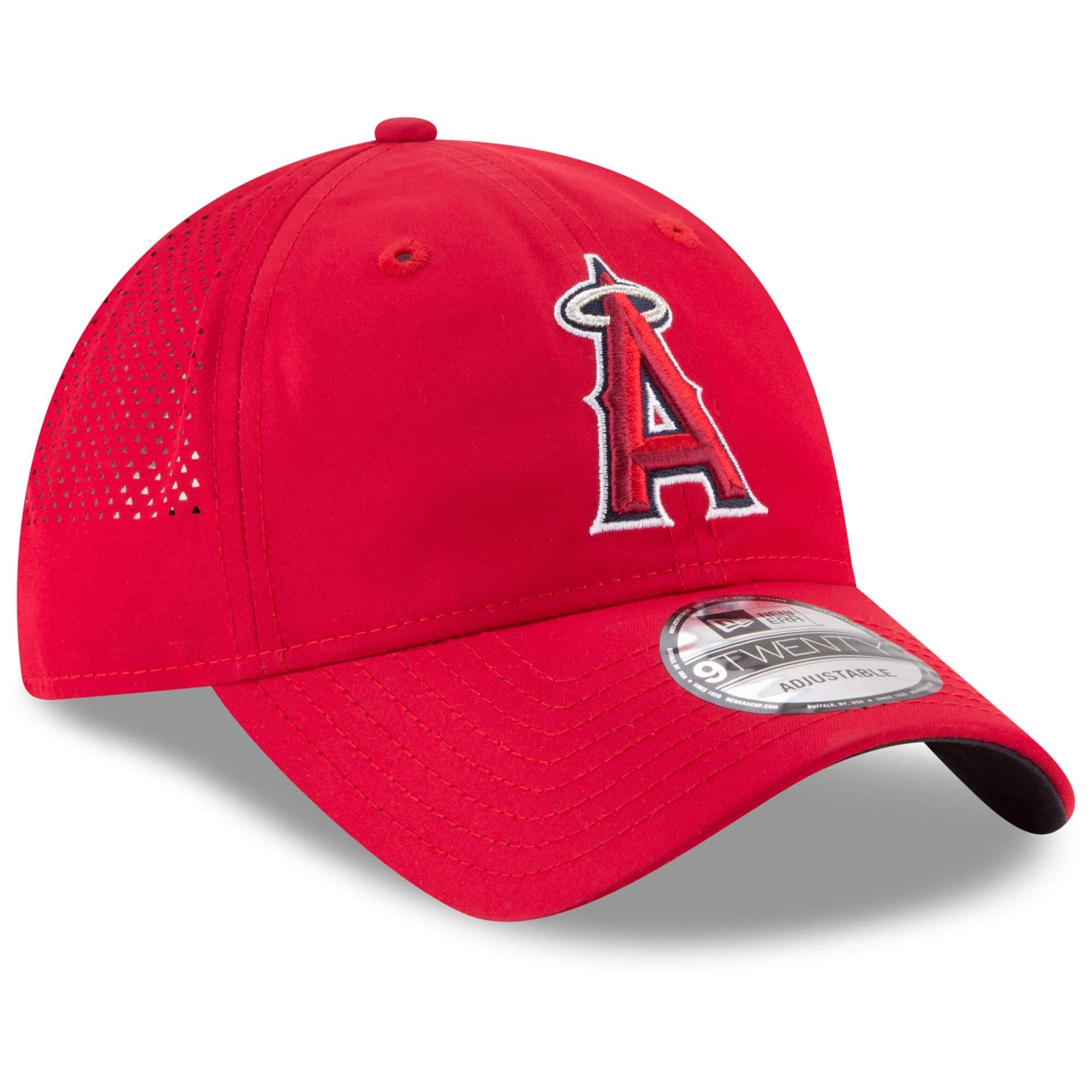 [11591276] Mens New Era MLB Perforated Pivot 9TWENTY Adjustable Hat - LA Angels - sneakAR