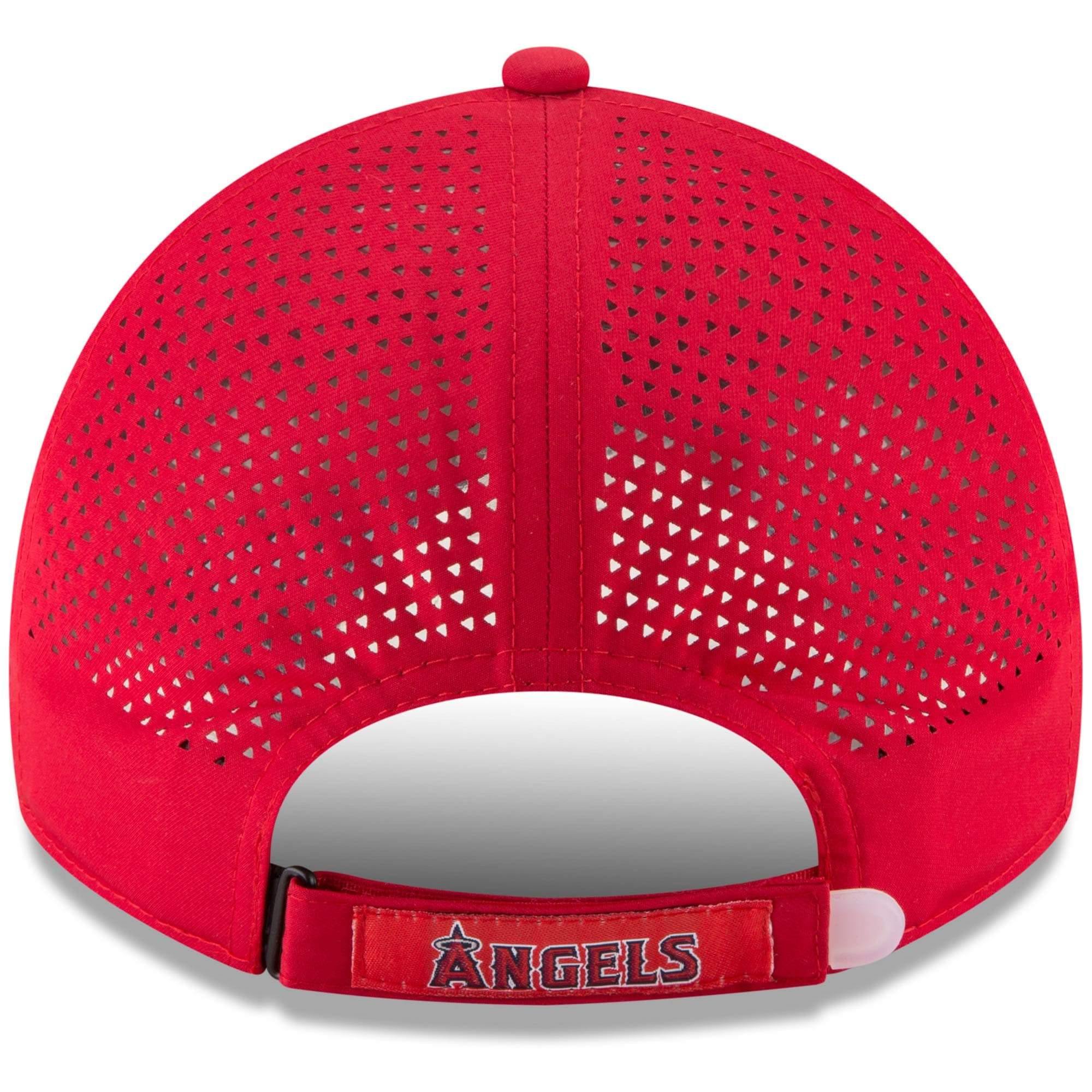 [11591276] Mens New Era MLB Perforated Pivot 9TWENTY Adjustable Hat - LA Angels - sneakAR