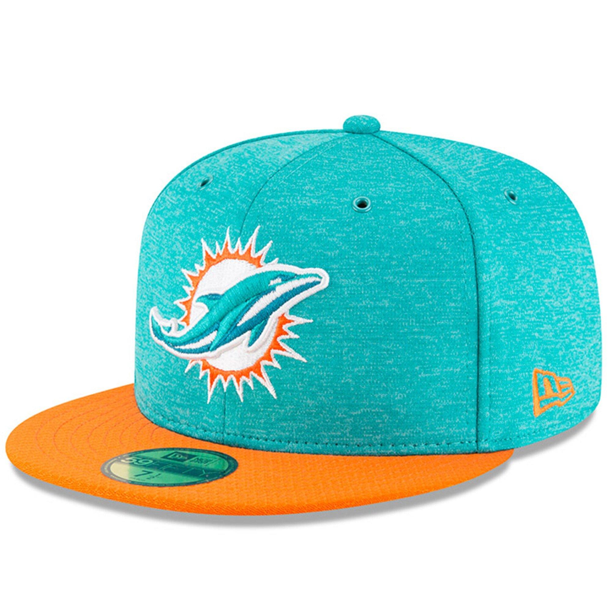 [11762999] Mens New Era NFL 2018 Sideline Home Official 59Fifty Fitted Dolphins - sneakAR