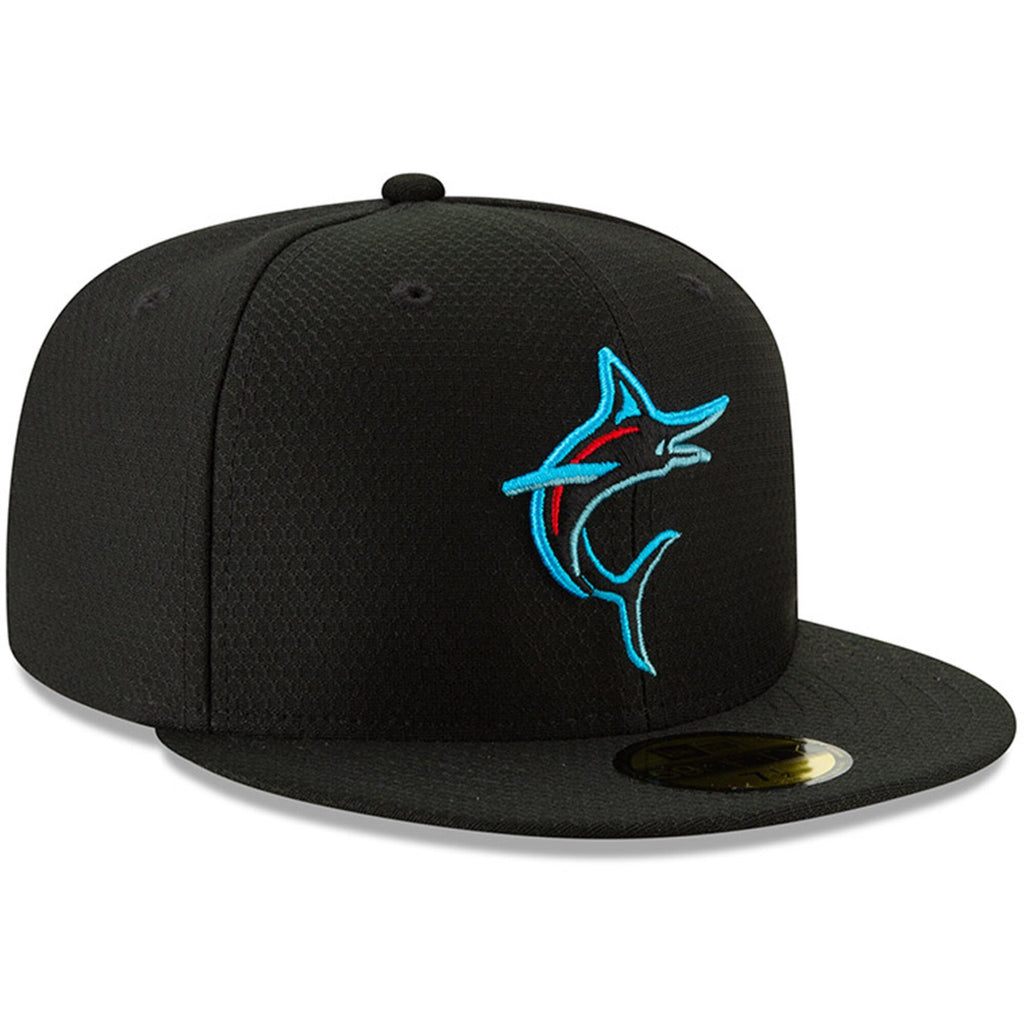 [11900034] Mens New Era MLB 2019 Batting Practice 59FIFTY Fitted Miami Marlins
