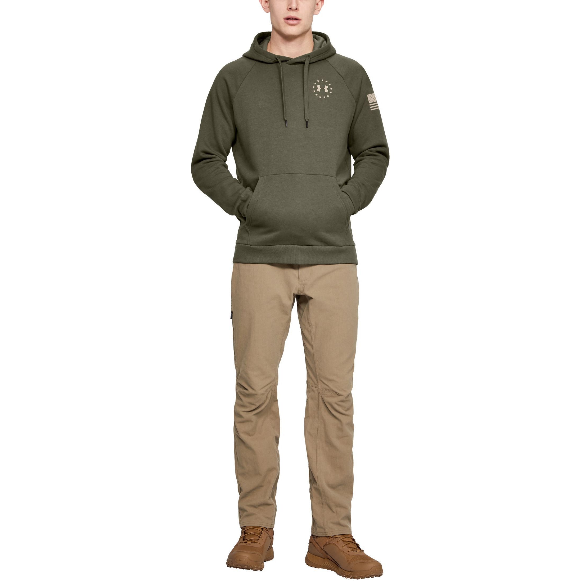 [1352678-390] Mens Under Armour Freedom Flag Rival Pull Over Hoodie