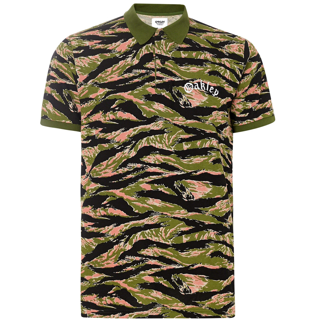 [434448-98T] Mens Oakley Tiger Camo Piquet SS Polo TNP - sneakAR