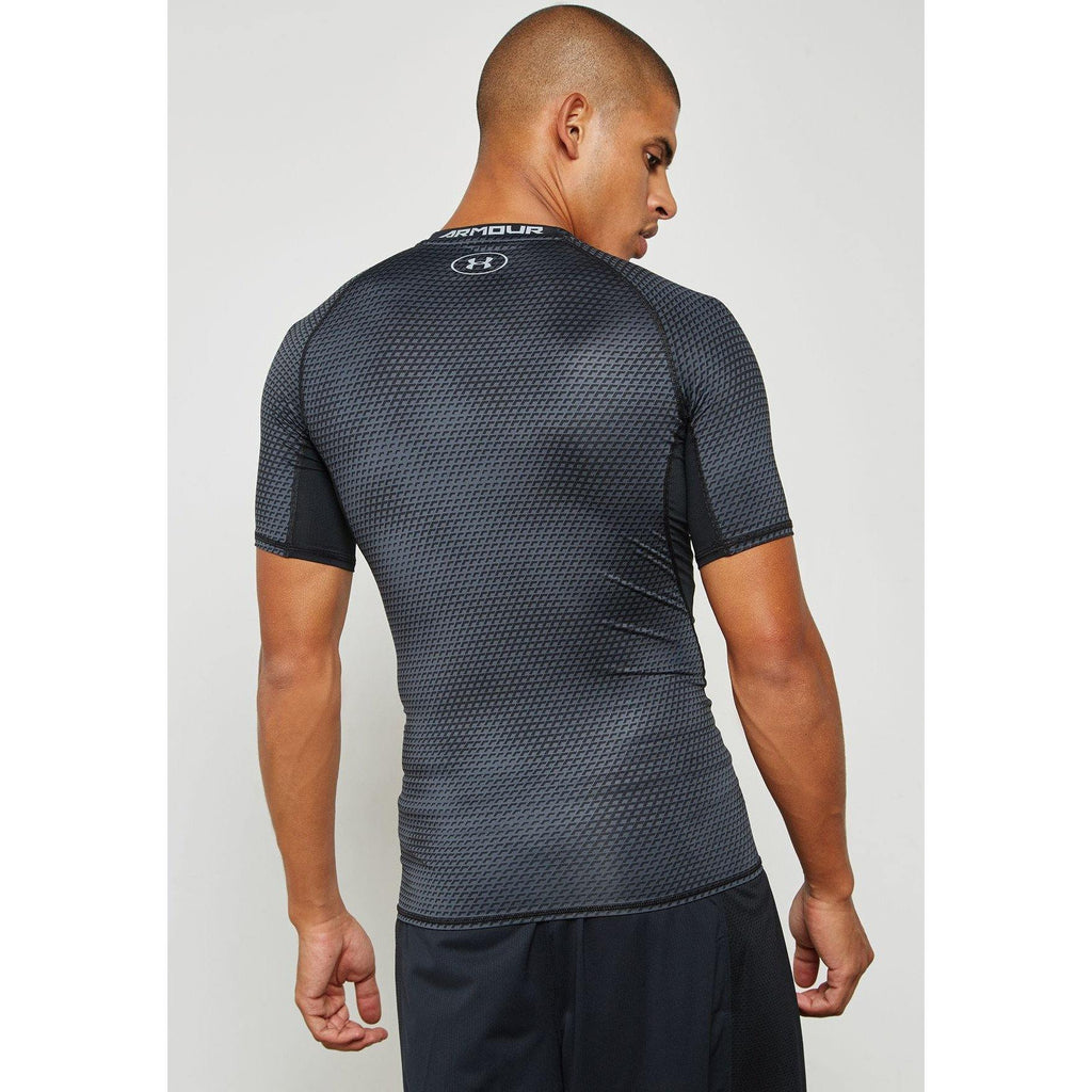 [1257477-006] Mens Under Armour HeatGear Armour Printed Short Sleeve Compression Shirt - sneakAR
