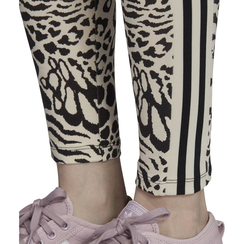 [DV0114] Womens Adidas Originals Animal Print 3 Stripe Leggings