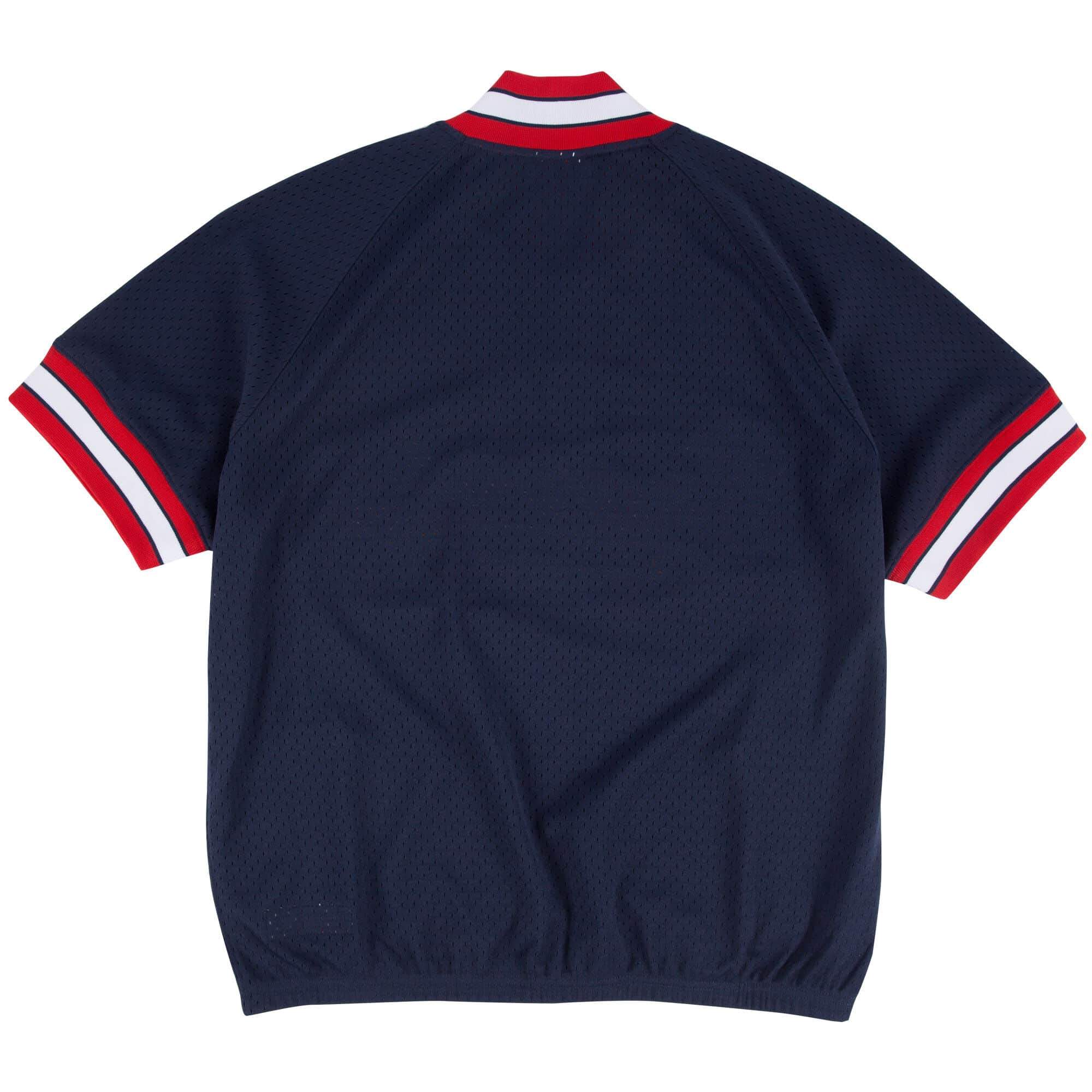 [277J40091ABR] Mens Mitchell & Ness MLB Authentic 1/4 Zip Batting Practice Jersey Braves 91