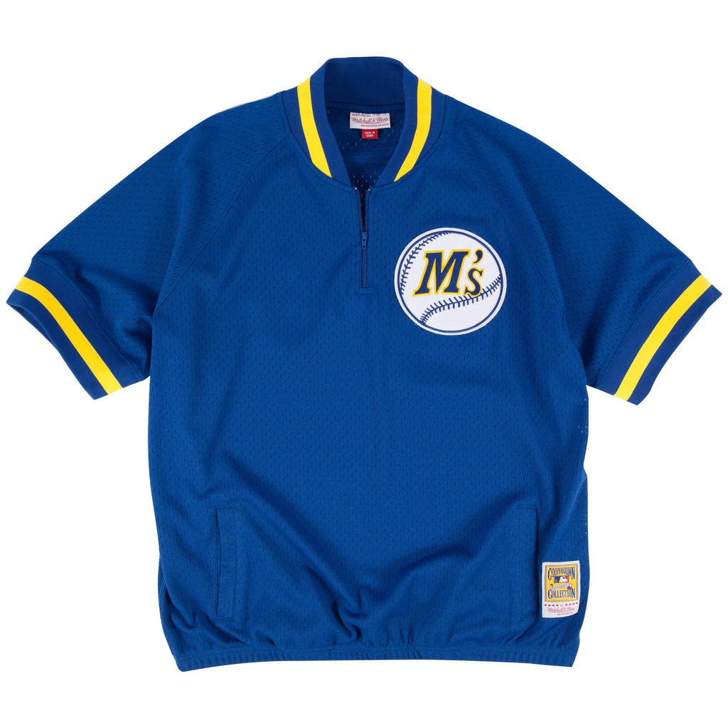 [277J42492KGRI2] Mens Mitchell & Ness MLB Authentic 1/4 Zip Batting Practice Jersey Seattle Mariners Ken Griffey Jr. 92 - sneakAR