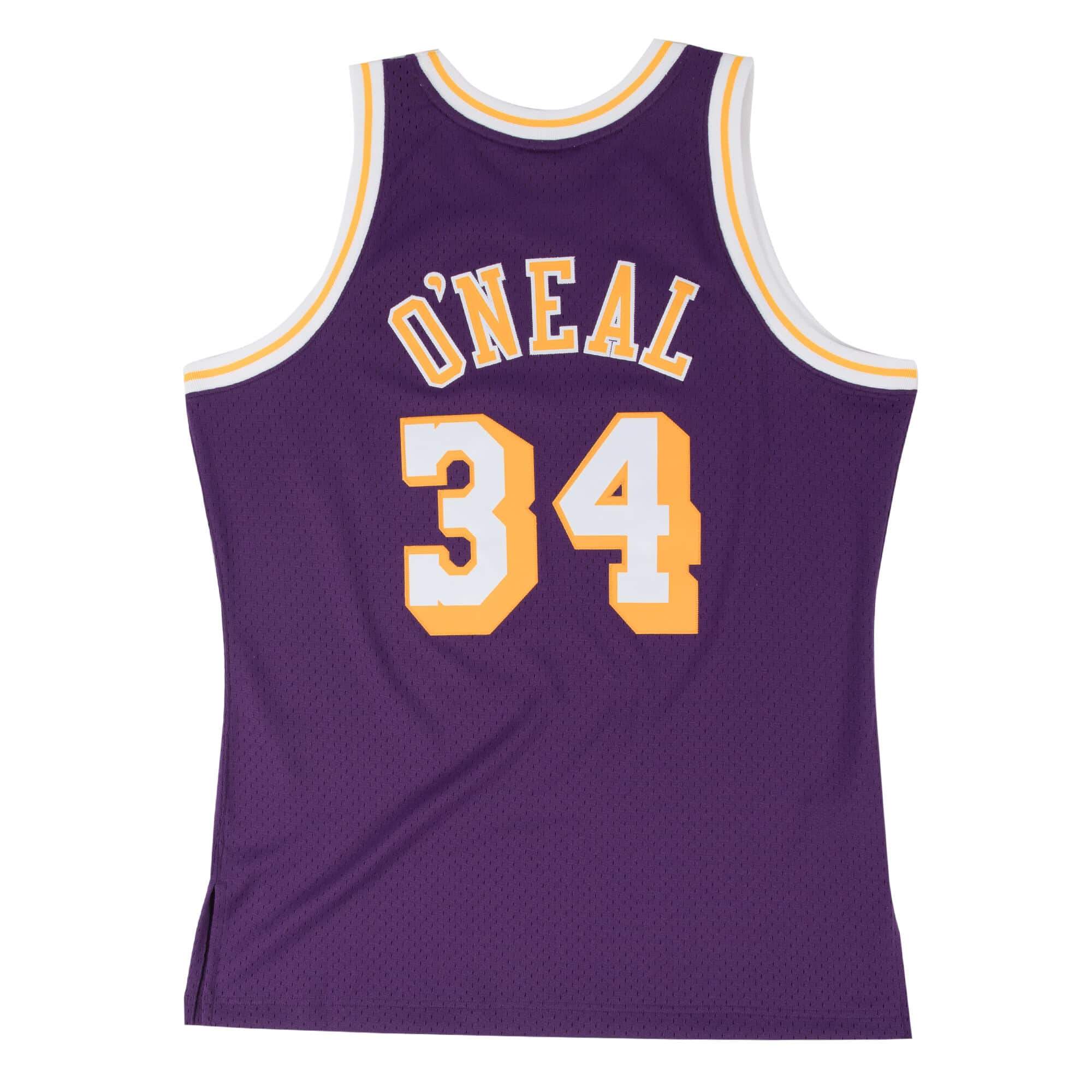 [353J329FGYA4O] Mens Mitchell & Ness NBA Shaquille O'Neal 1996-97 Los Angeles Lakers Swingman Jersey