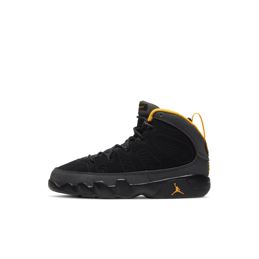 [401811-070] Preschool Air Jordan Retro 9 (PS) 'Dark Charcoal University Gold'