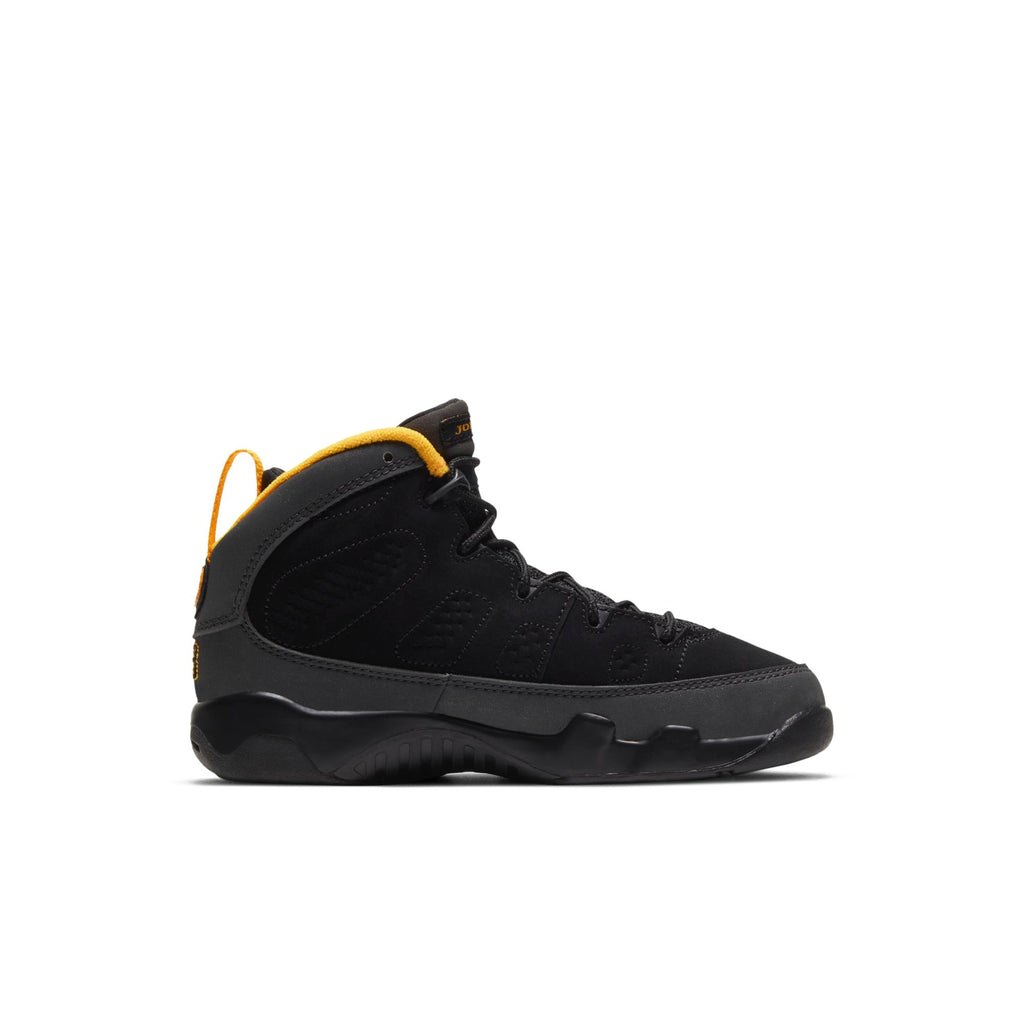 [401811-070] Preschool Air Jordan Retro 9 (PS) 'Dark Charcoal University Gold'