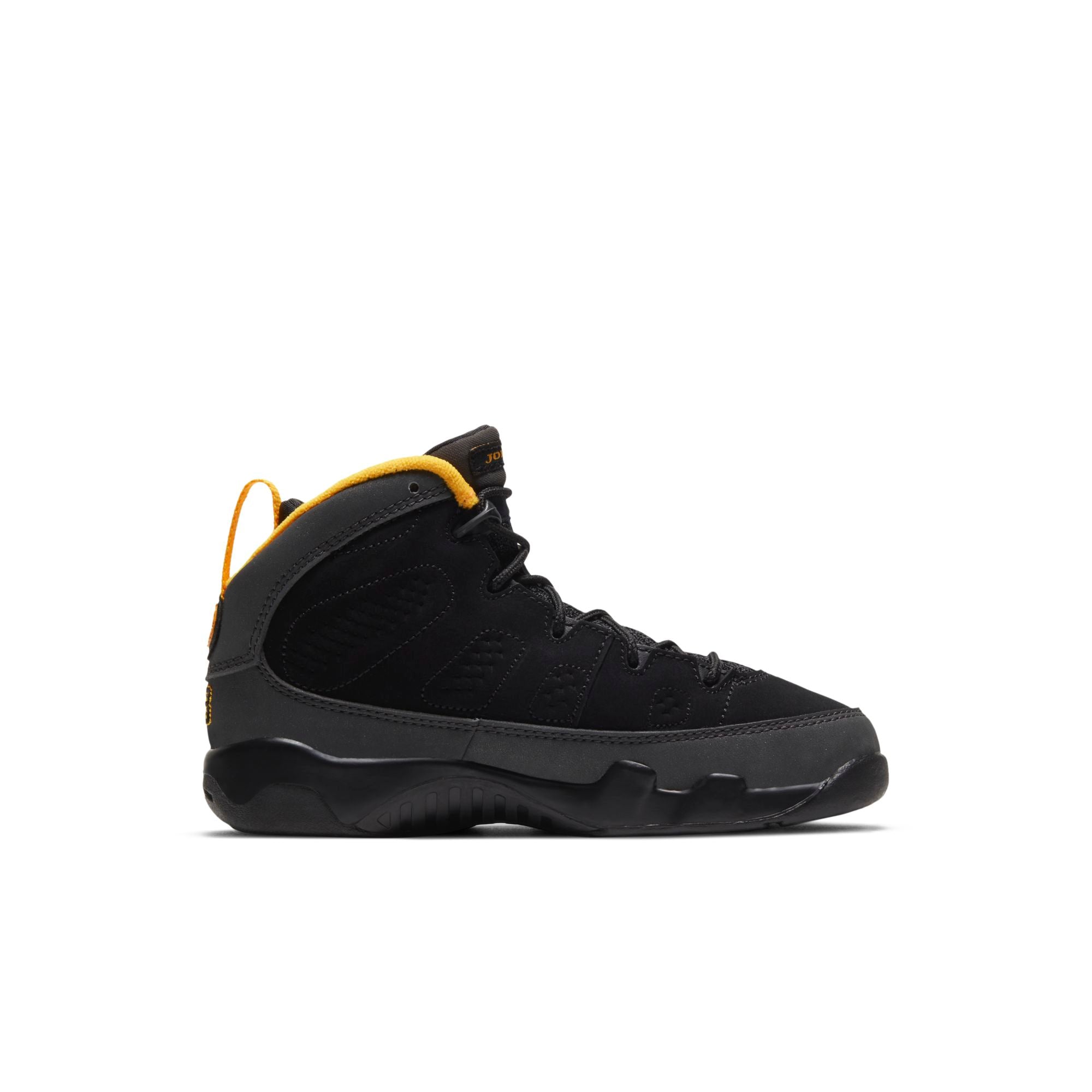 [401811-070] Preschool Air Jordan Retro 9 (PS) 'Dark Charcoal University Gold'