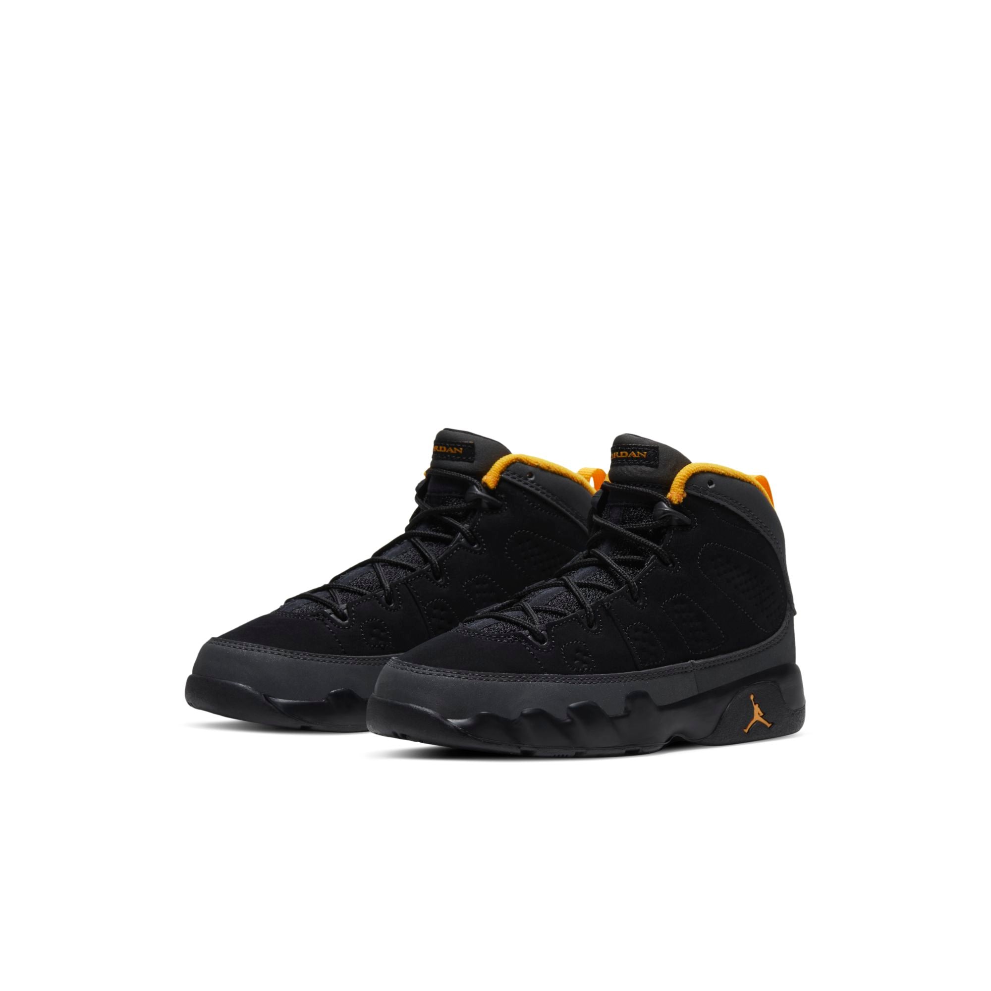 [401811-070] Preschool Air Jordan Retro 9 (PS) 'Dark Charcoal University Gold'