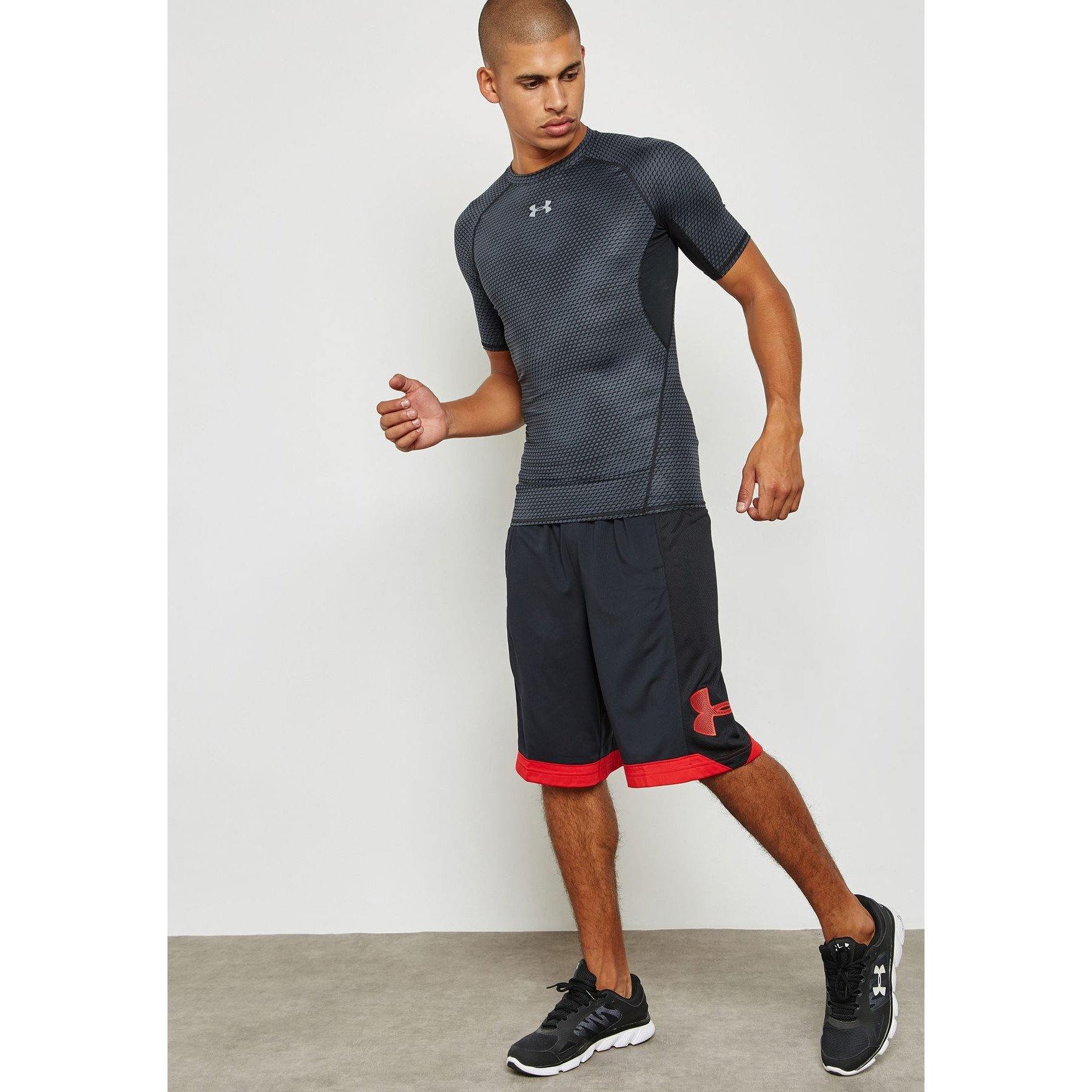 [1257477-006] Mens Under Armour HeatGear Armour Printed Short Sleeve Compression Shirt - sneakAR