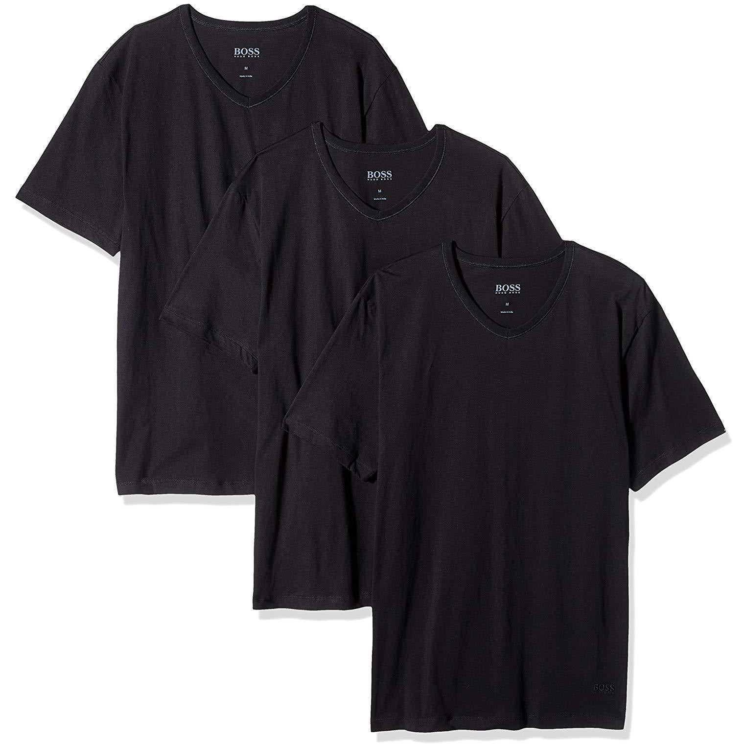 [50325386-001] Cotton V Neck T-Shirt 3 Pack