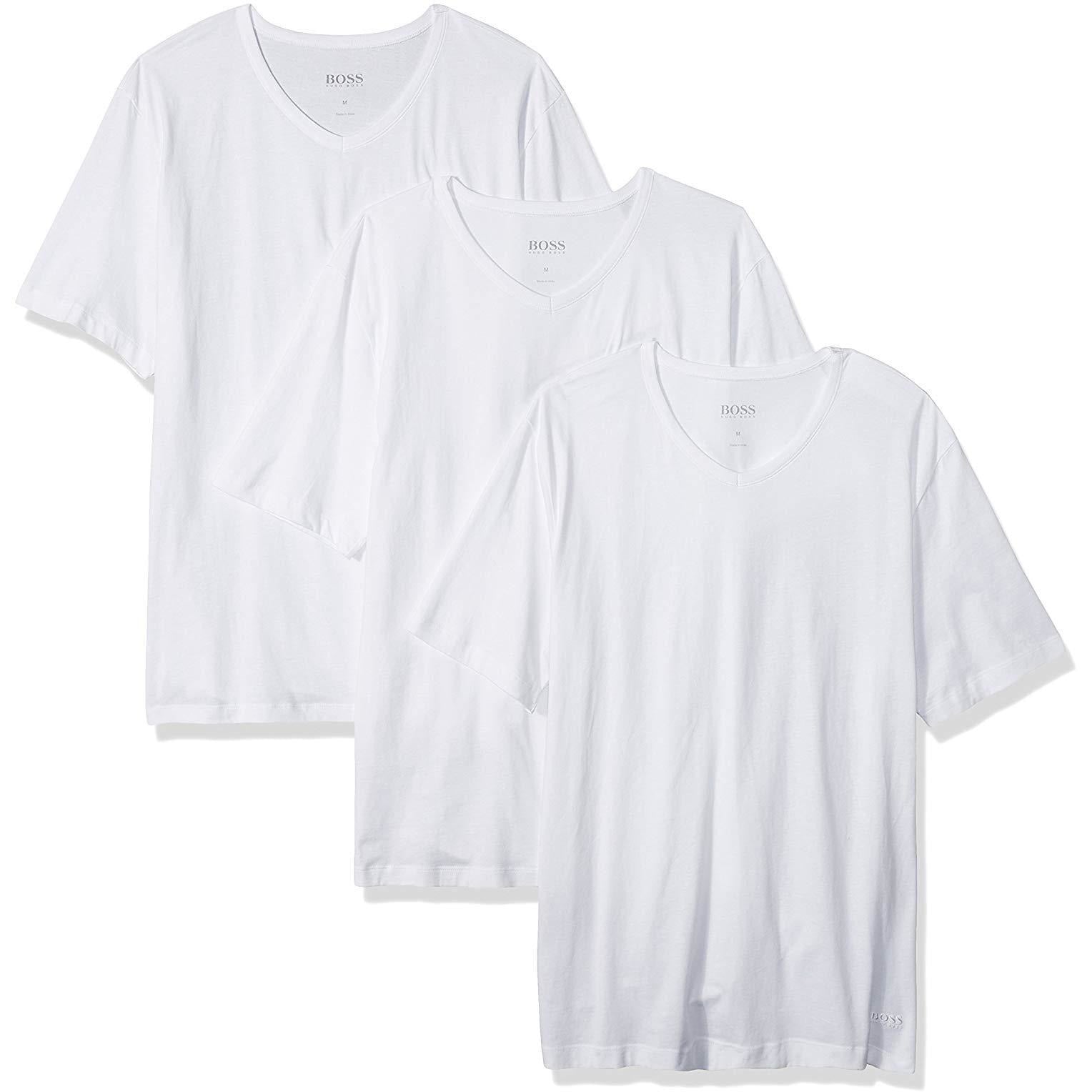 [50325386-100] Cotton V Neck T-Shirt 3 Pack