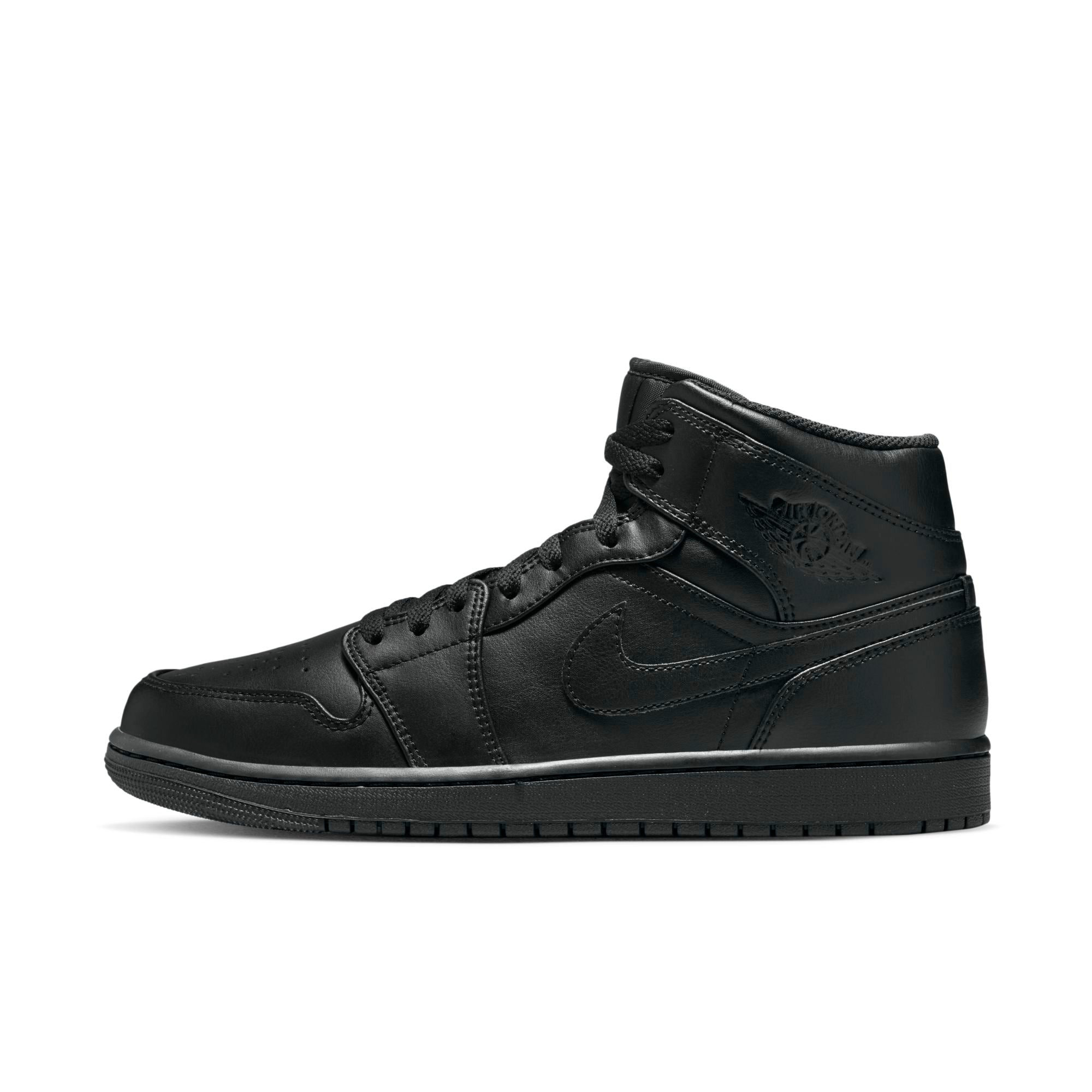 [554724-093] Mens Air Jordan Retro 1 Mid 'Triple Black' (2022)