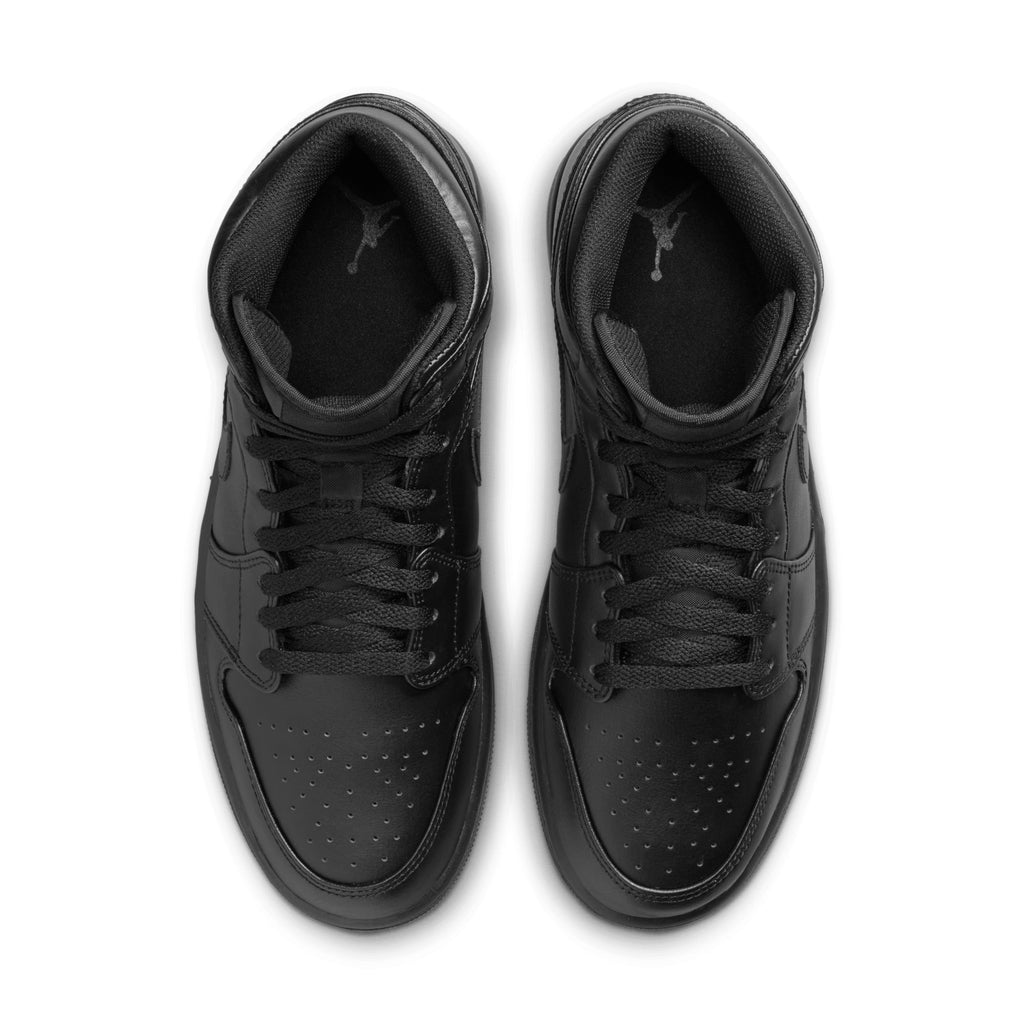 [554724-093] Mens Air Jordan Retro 1 Mid 'Triple Black' (2022)