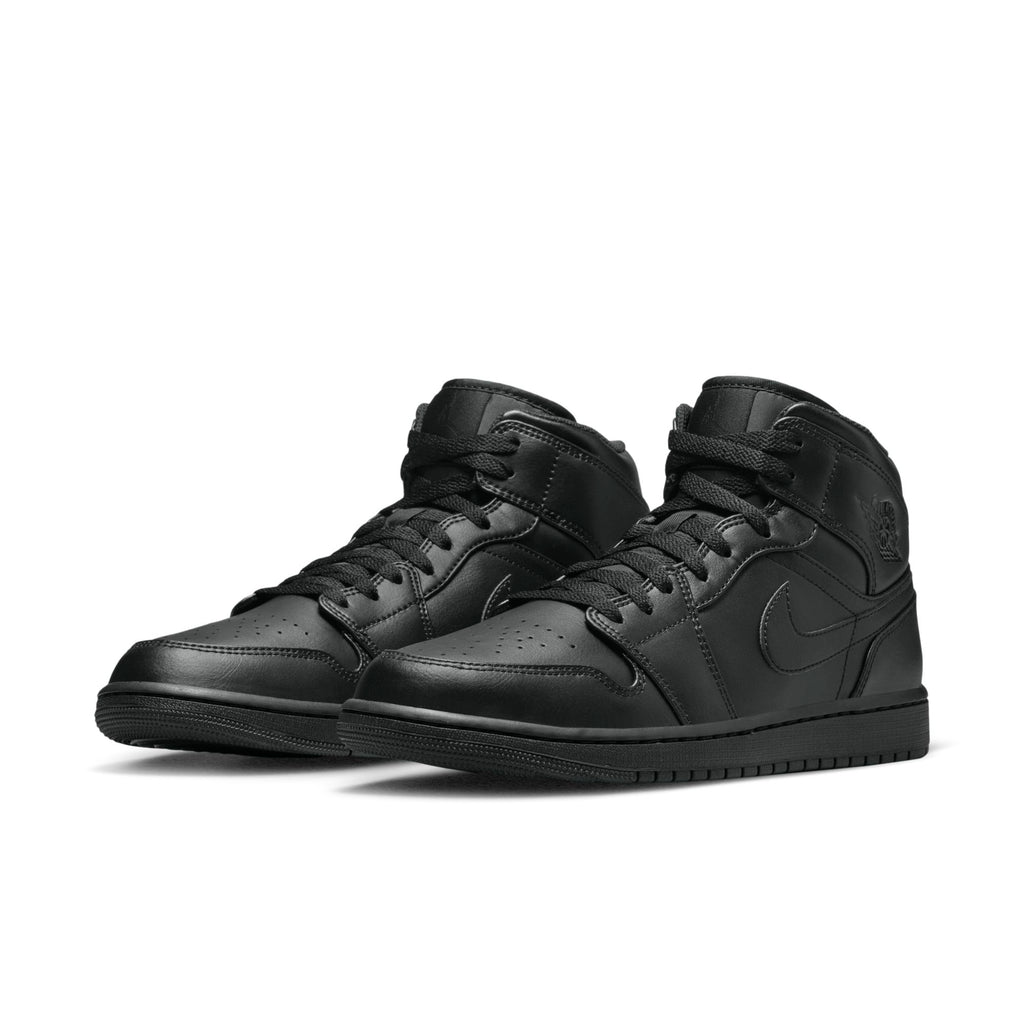 [554724-093] Mens Air Jordan Retro 1 Mid 'Triple Black' (2022)