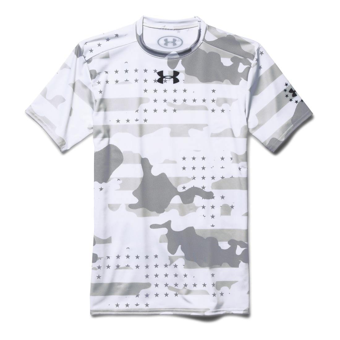 [1260445-100] Mens Under Armour Freedom Camo Short Sleeve Compression Shirt - sneakAR