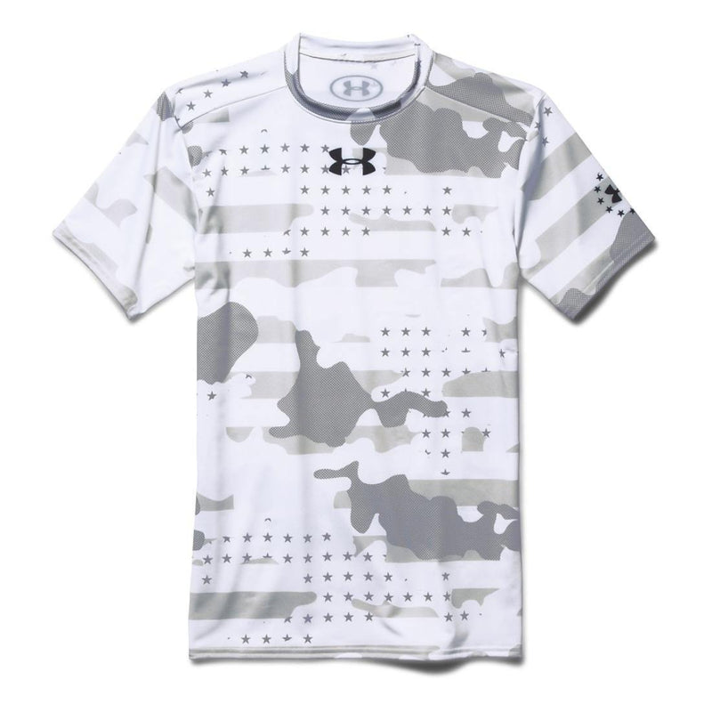 [1260445-100] Mens Under Armour Freedom Camo Short Sleeve Compression Shirt - sneakAR