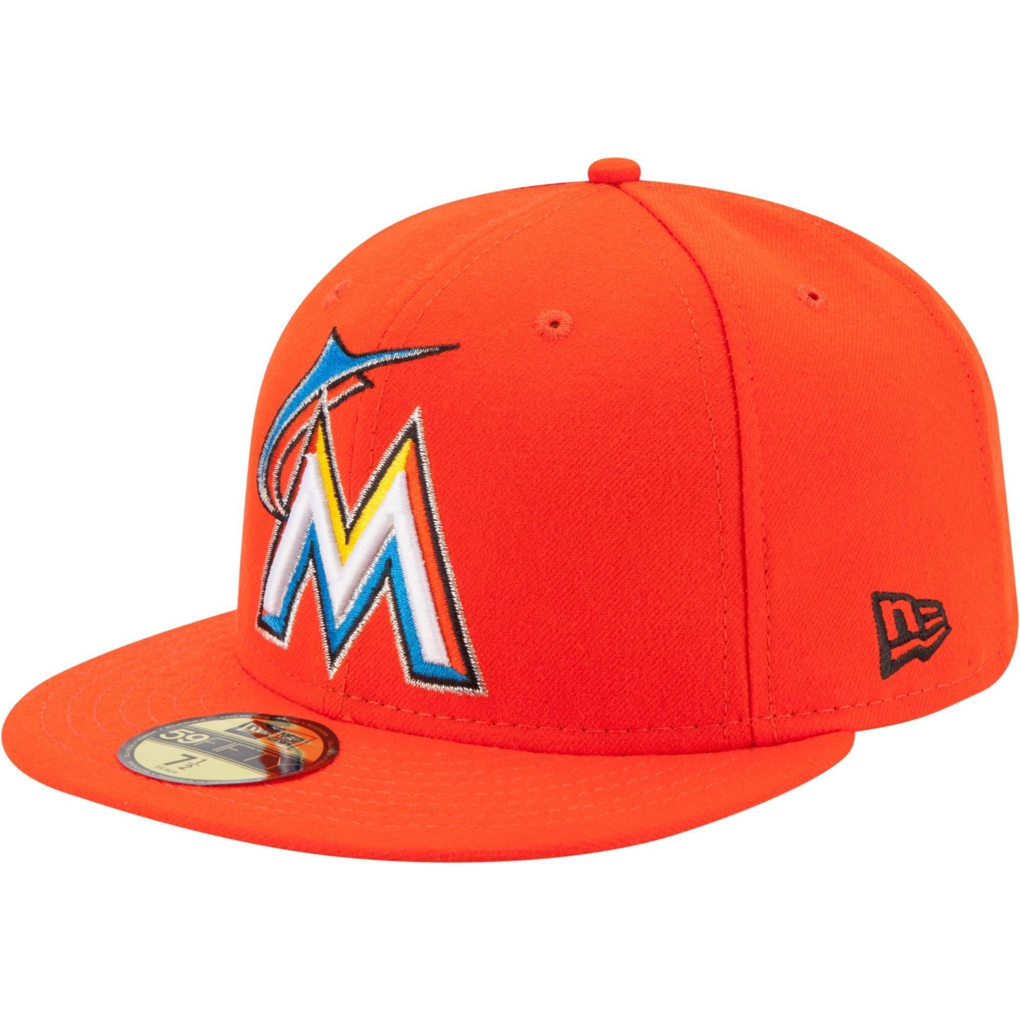 [70360936] Mens New Era MLB Authentic Collection On Field 59FIFTY Fitted Cap Miami Marlins