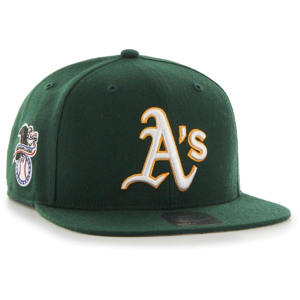 Mens 47 Brand Oakland Athletics Captain Snapback - Green - sneakAR