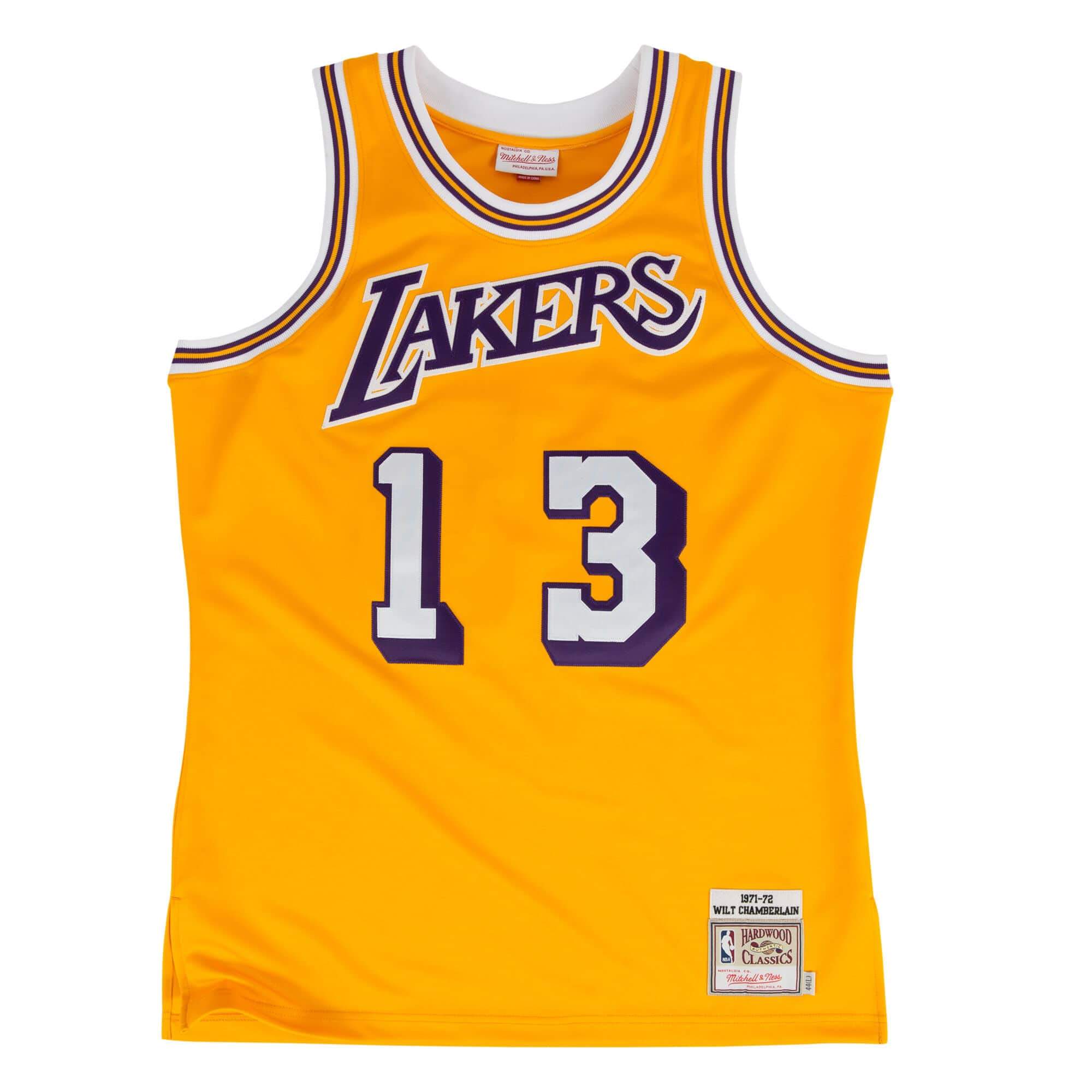 [722630271WCHA1] Mens Mitchell & Ness NBA Wilt Chamberlain 1971-72 Authentic Jersey Los Angeles Lakers