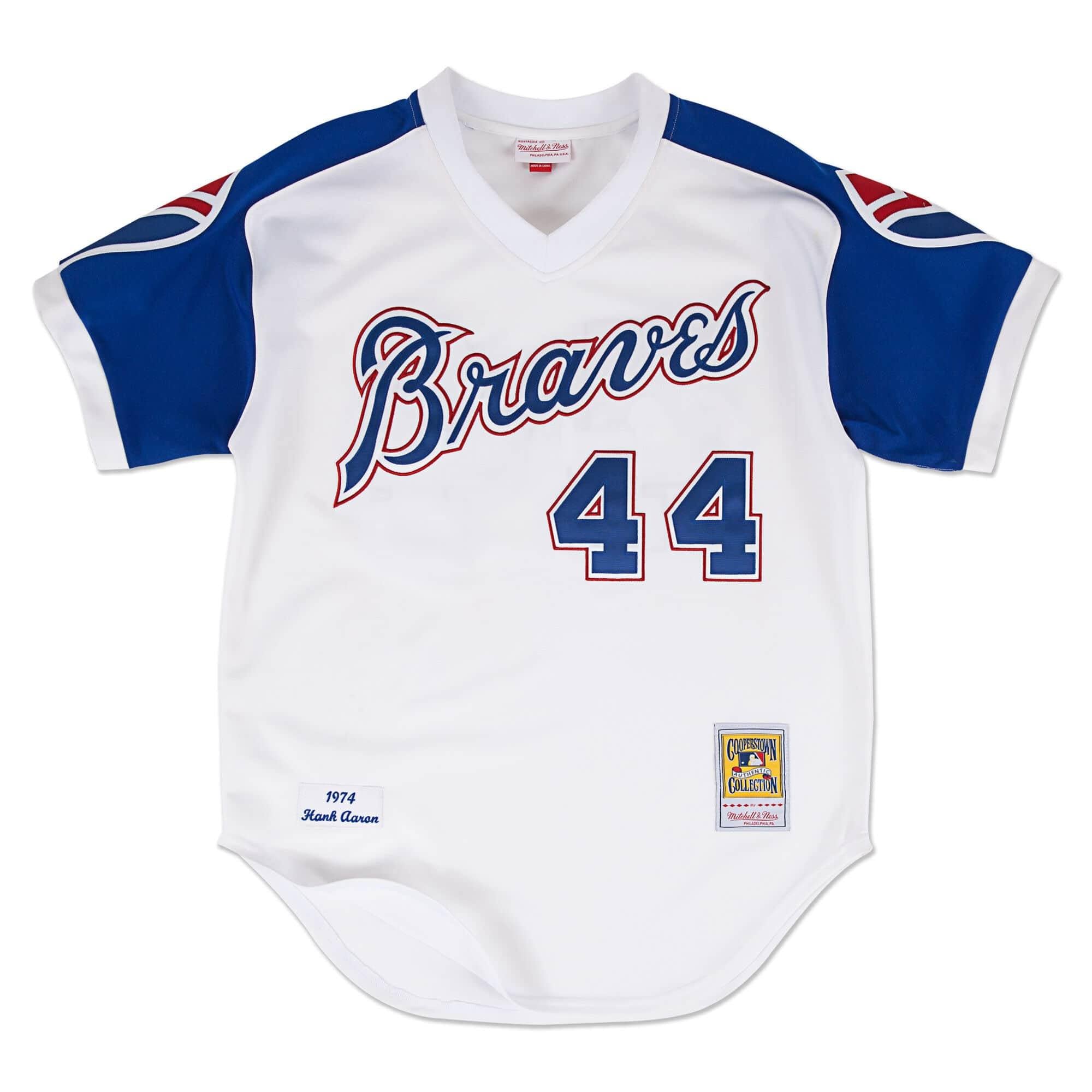 [722940074HAARO] Mens Mitchell & Ness MLB Authentic Jersey Atlanta Braves Hank Aaron 1974 - sneakAR