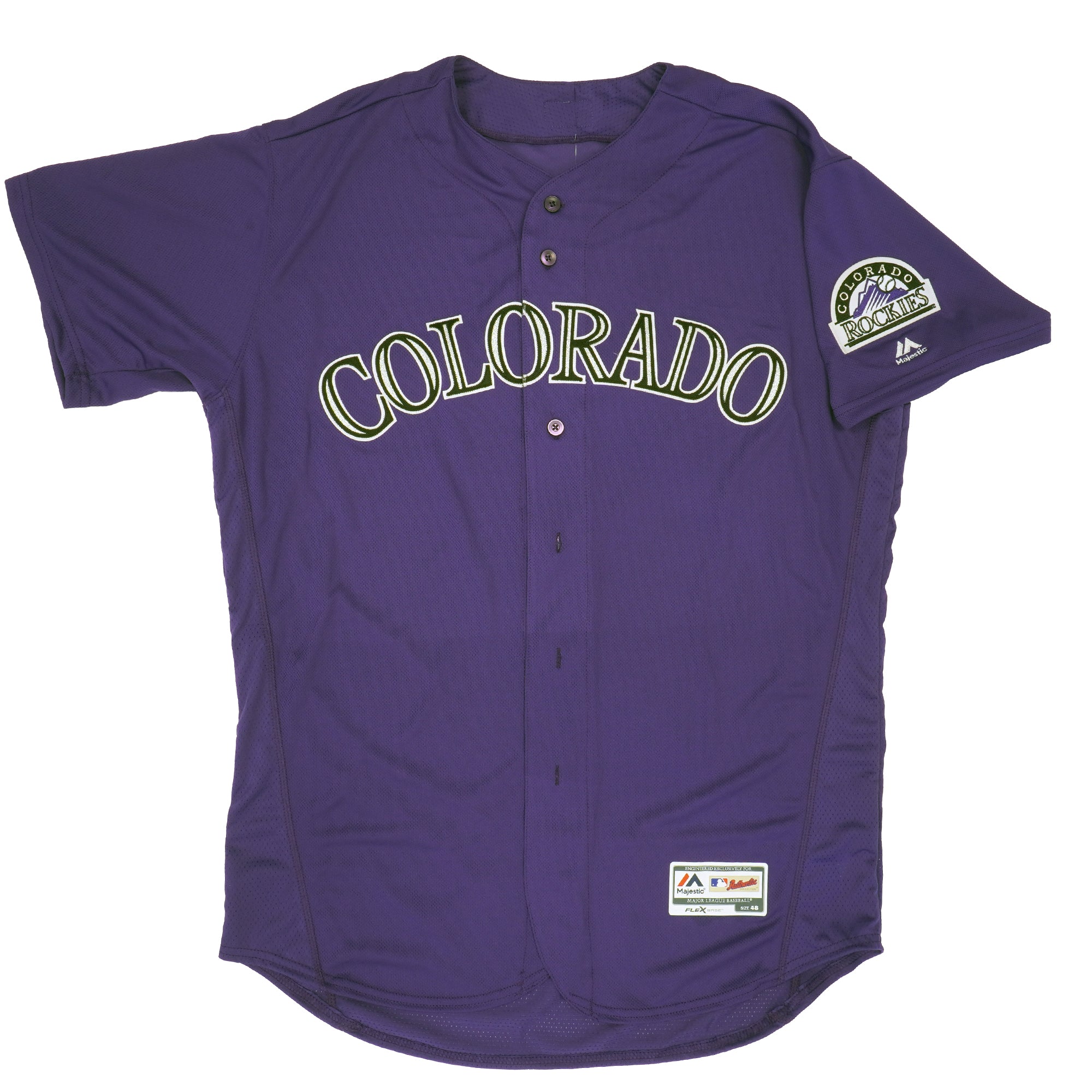 Mens MLB Colorado Rockies Authentic On Field Flex Base Jersey - Purple Alternate
