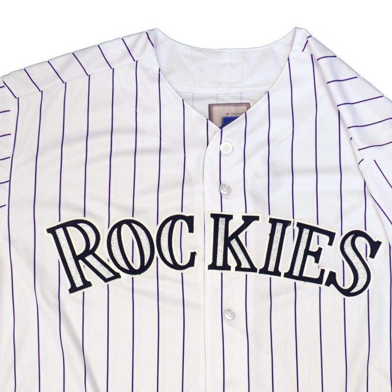 Mens MLB Colorado Rockies Authentic On Field Flex Base Jersey - Home White