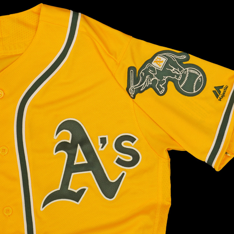 Mens MLB Oakland Athletics Authentic On Field Flex Base Jersey - Gold Alternate