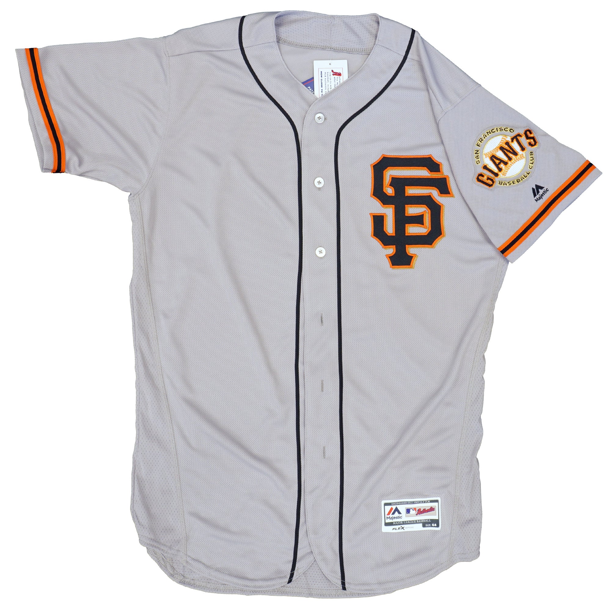 Mens MLB SF Giants Authentic On Field Flex Base Jersey - Road Gray Alternate