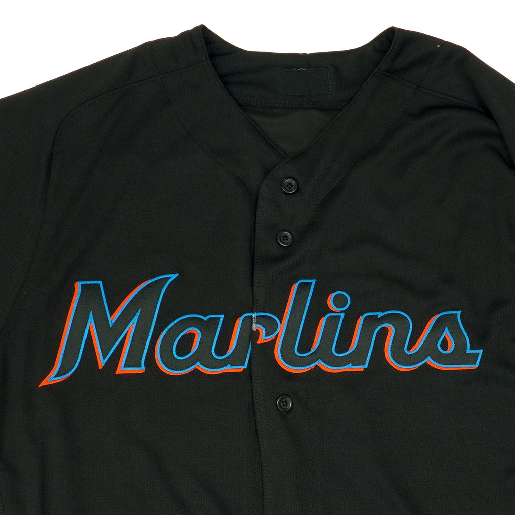 Mens MLB Miami Marlins Authentic On Field Flex Base Jersey - Black Alternate