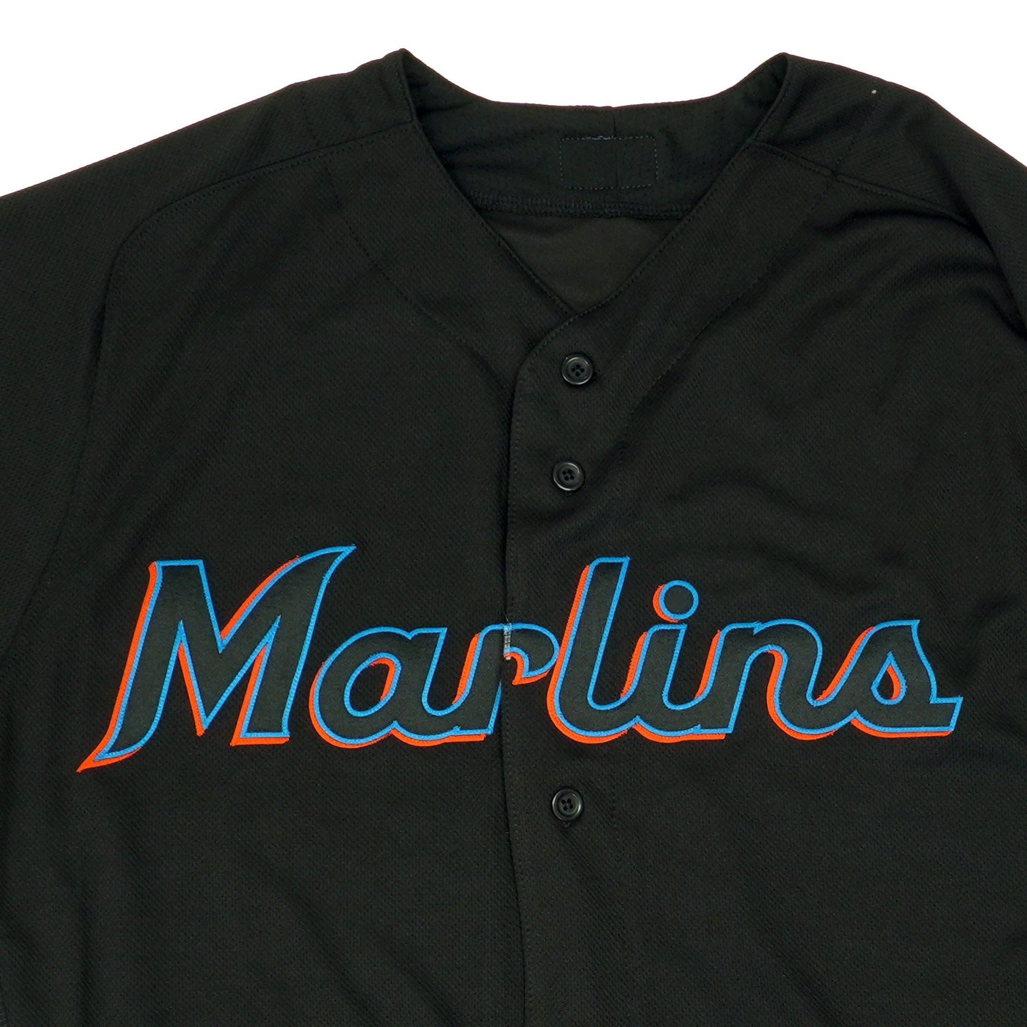 Mens MLB Miami Marlins Authentic On Field Flex Base Jersey - Black Alternate