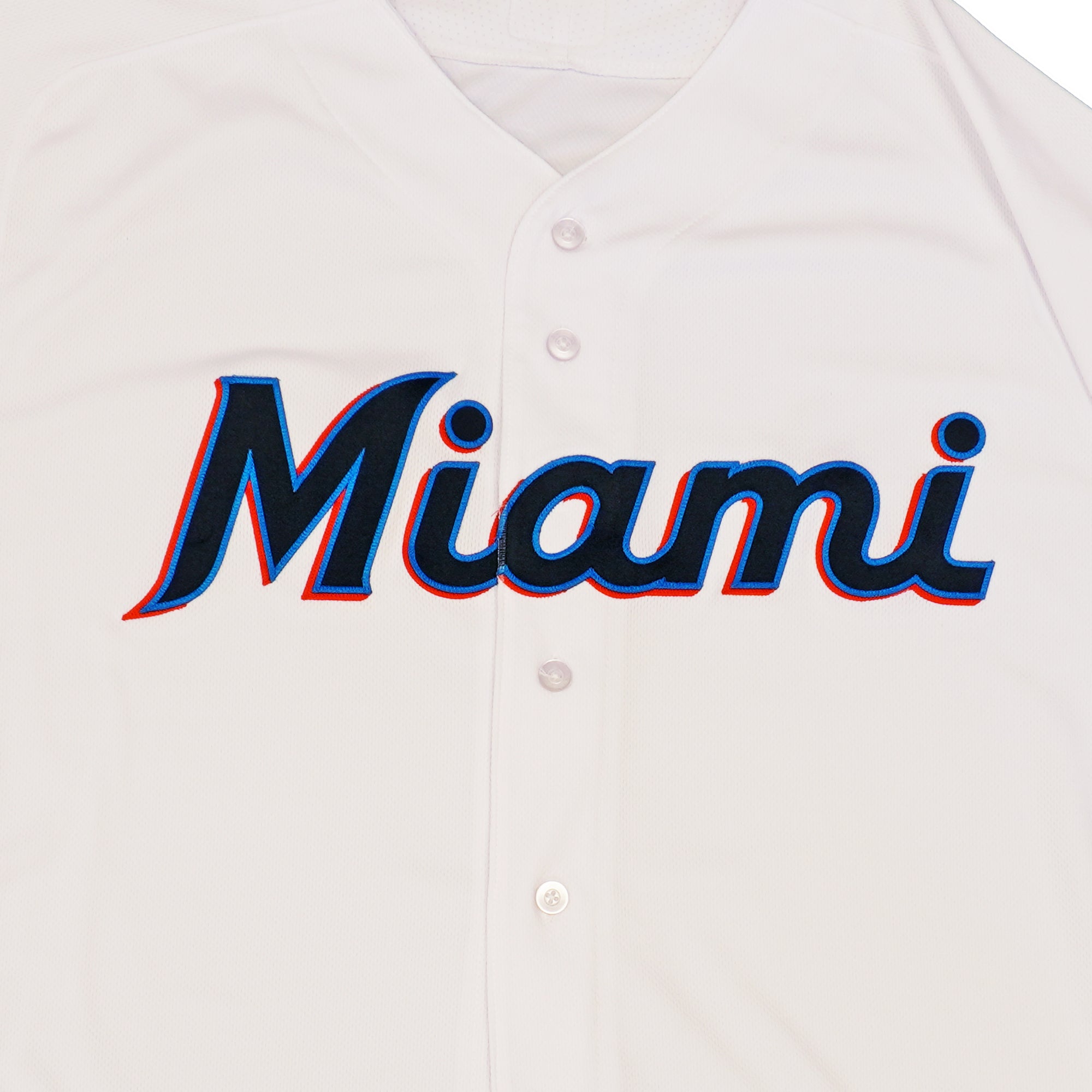 Mens MLB Miami Marlins Authentic On Field Flex Base Jersey - Home White