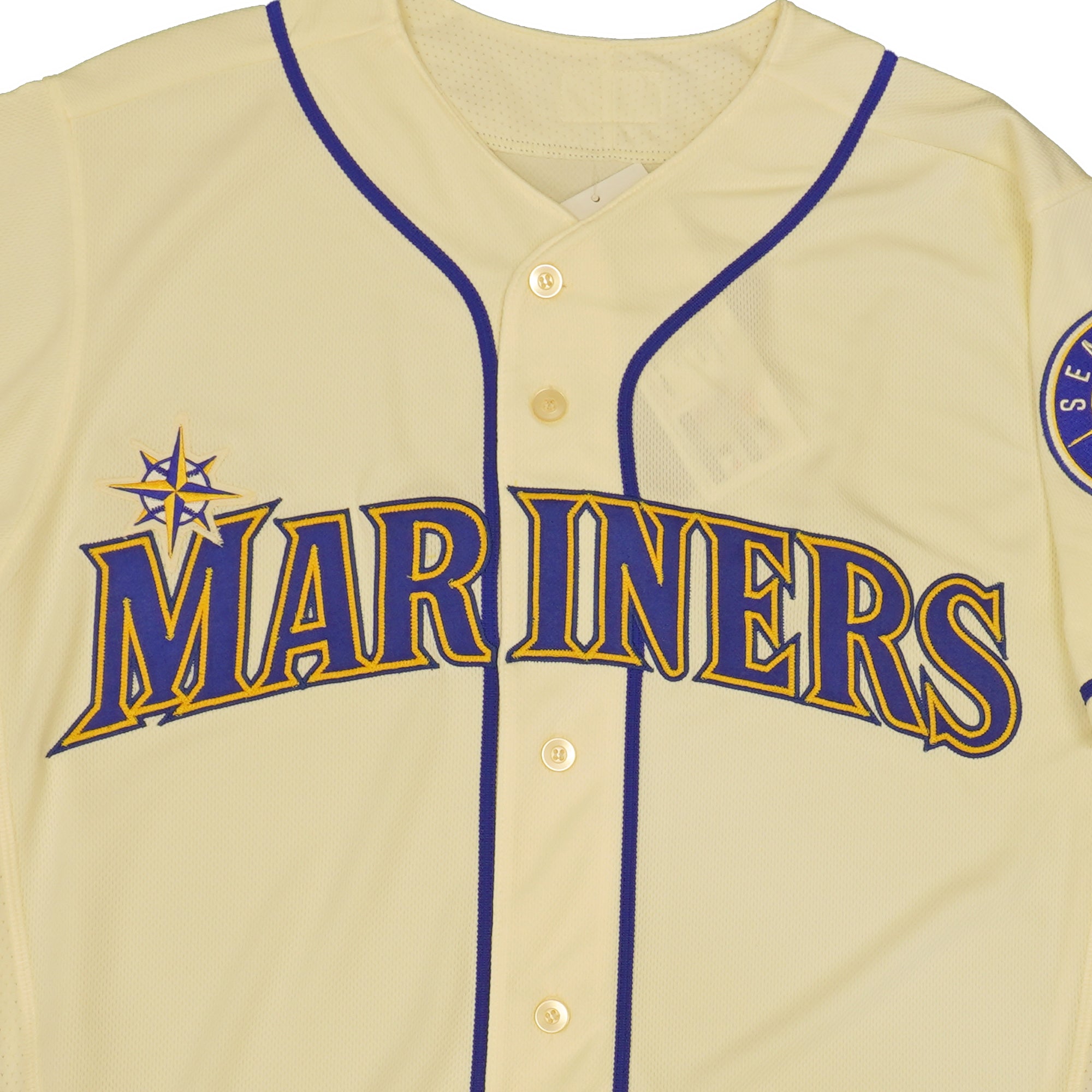 Mens MLB Seattle Mariners Authentic On Field Flex Base Jersey - Cream Alternate