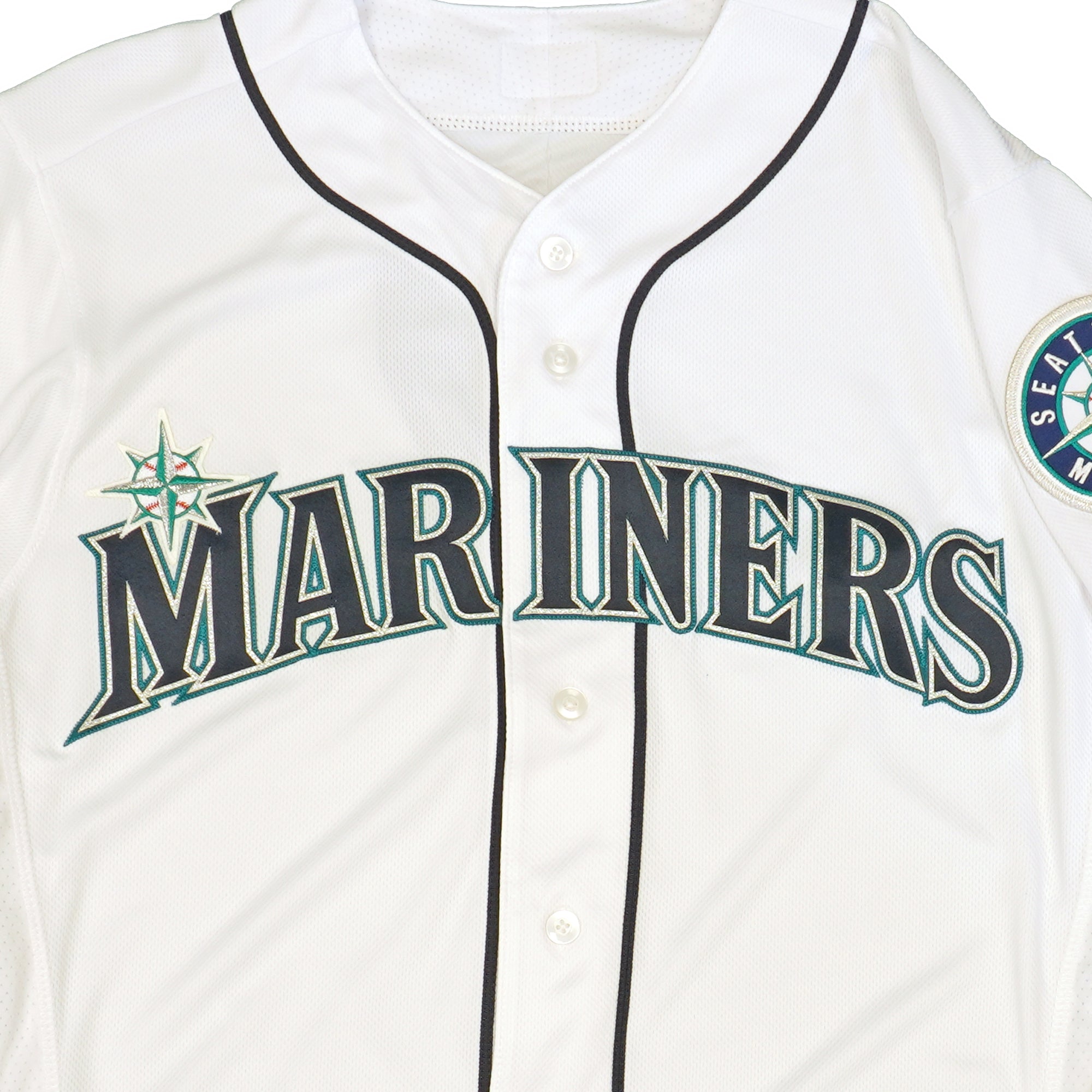 Mens MLB Seattle Mariners Authentic On Field Flex Base Jersey - Home White