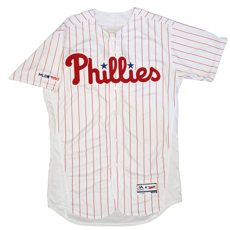 Mens MLB Philadelphia Phillies Authentic On Field Flex Base Jersey - Home White