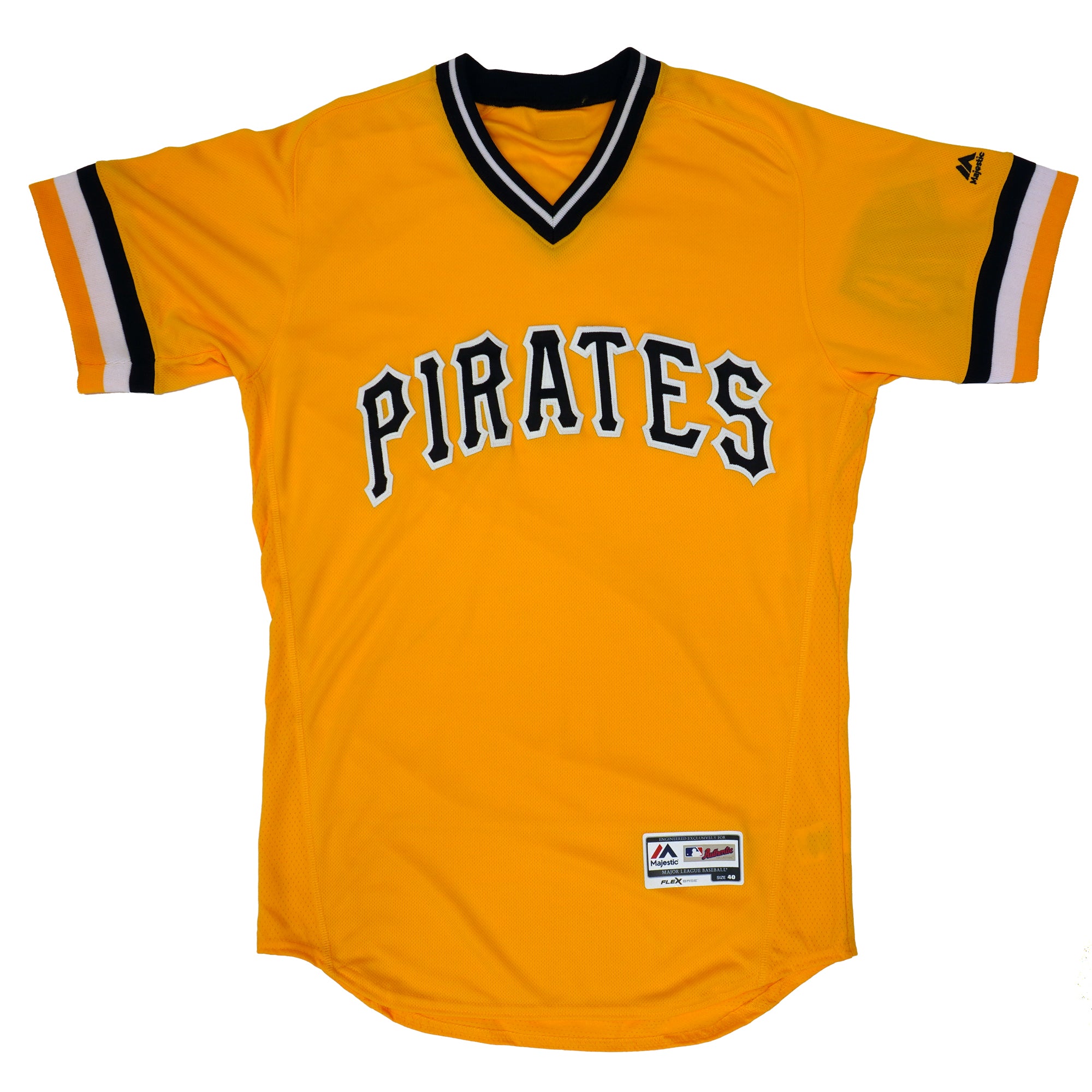 Mens MLB Pittsburgh Pirates Authentic On Field Flex Base Jersey - Retro Gold Alt