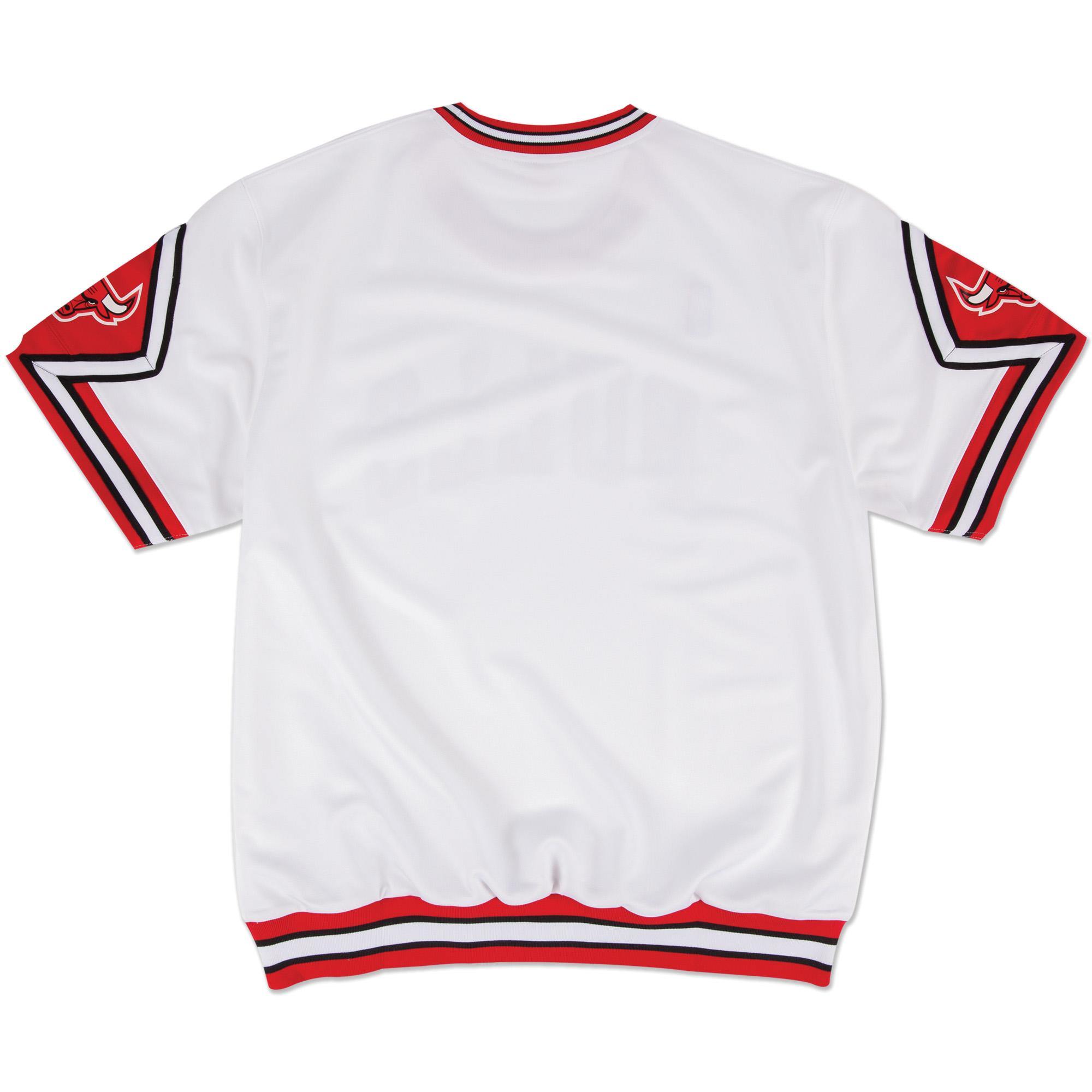 Mens Mitchell & Ness NBA Authentic Shooting Shirt Chicago Bulls White - sneakAR