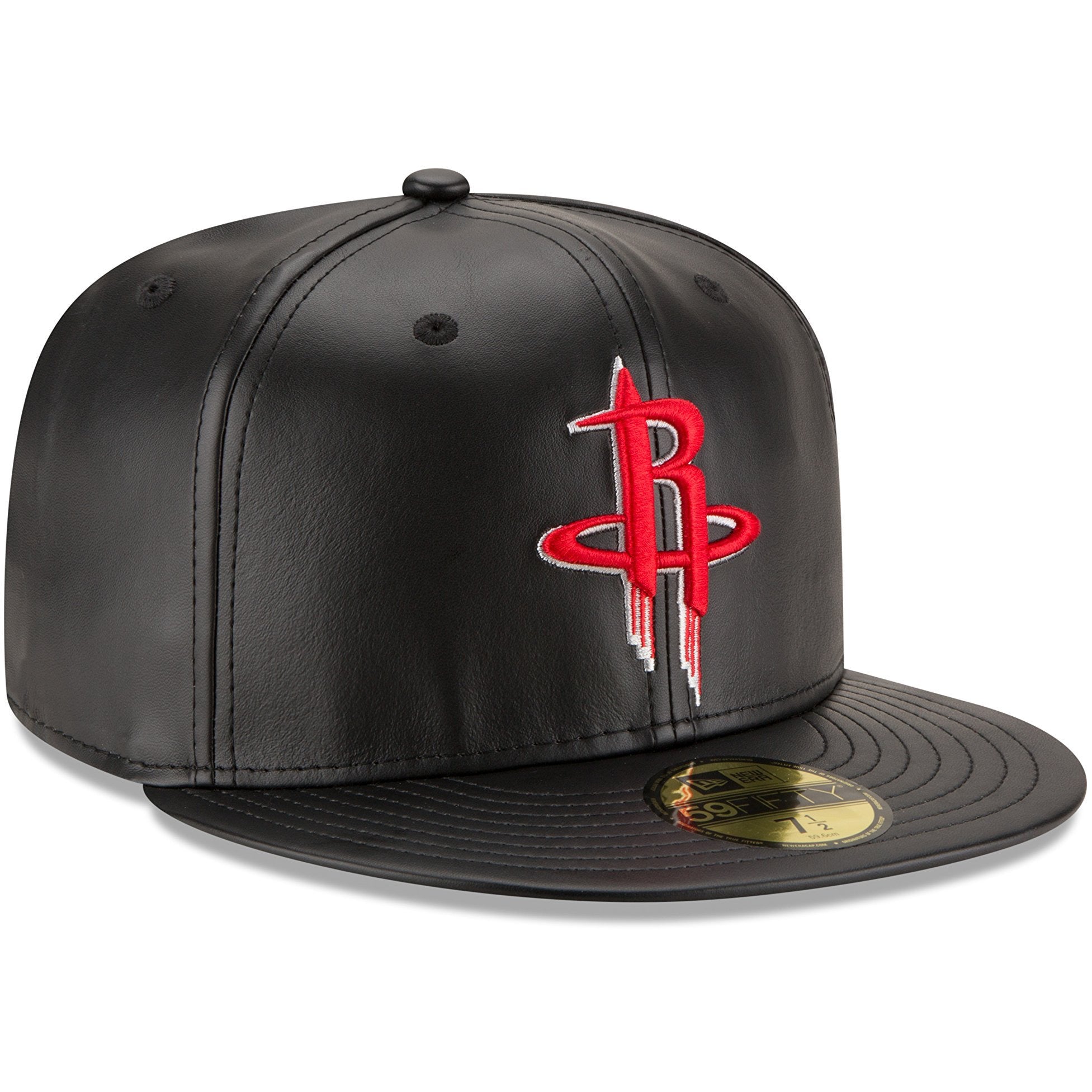 [70344049] Mens New Era NBA 59Fifty Faux Leather Fitted Cap Houston Rockets